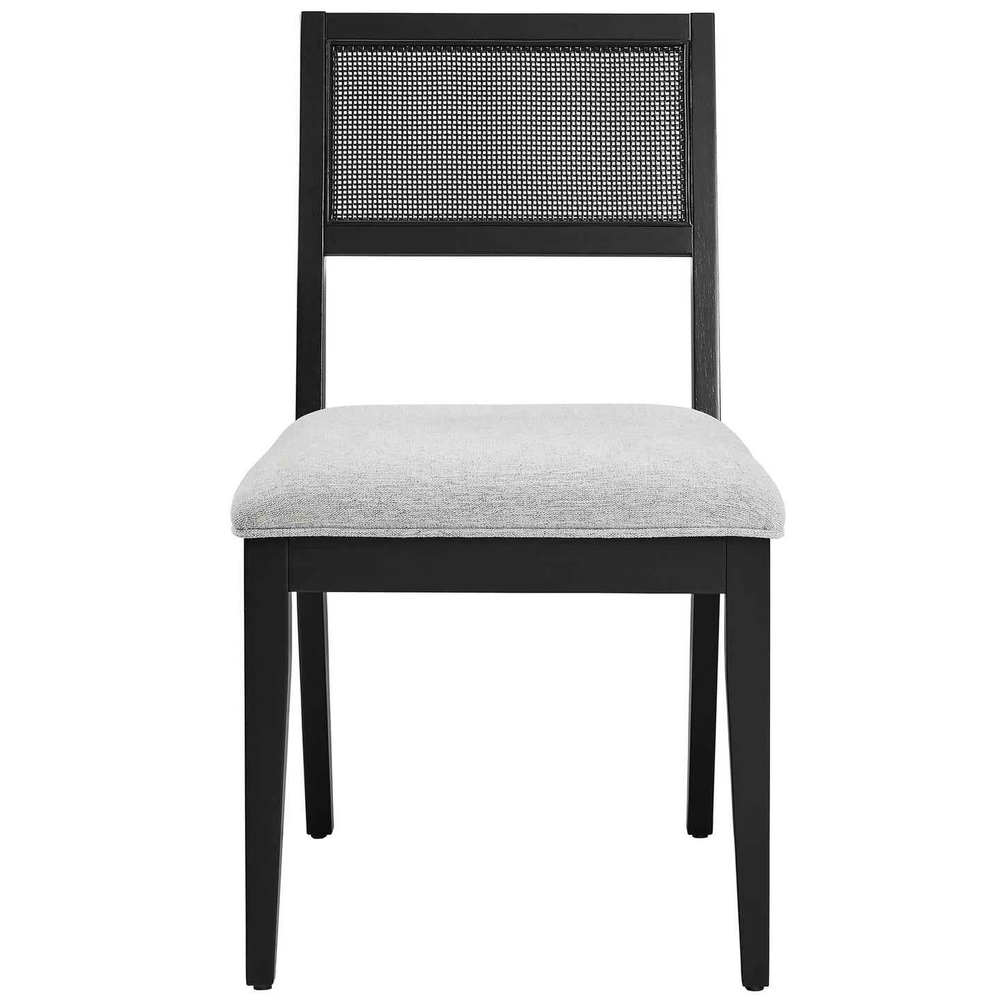 Nimba Faux Rattan Fabric Dining Chairs Set of 2 by Modway EEI-6781-BLK-HLG