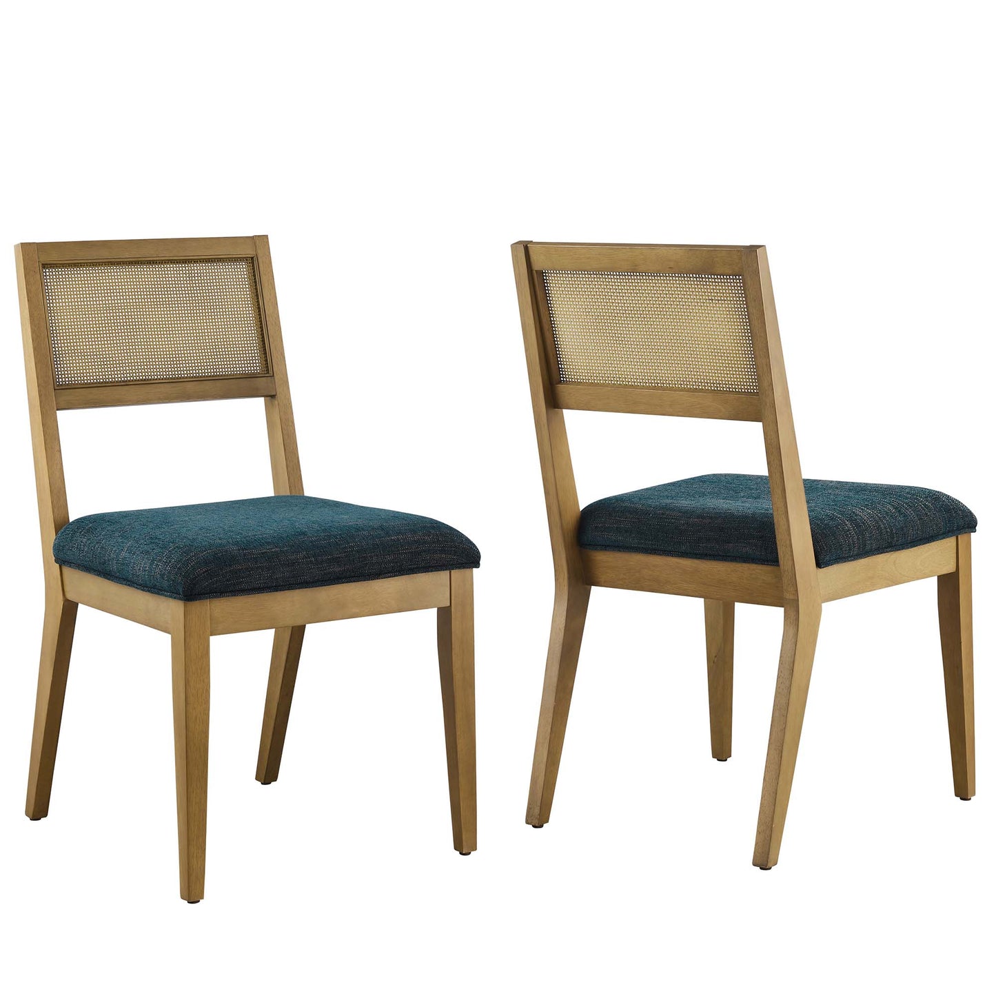 Nimba Faux Rattan Fabric Dining Chairs Set of 2 by Modway EEI-6781-FRO-HEA