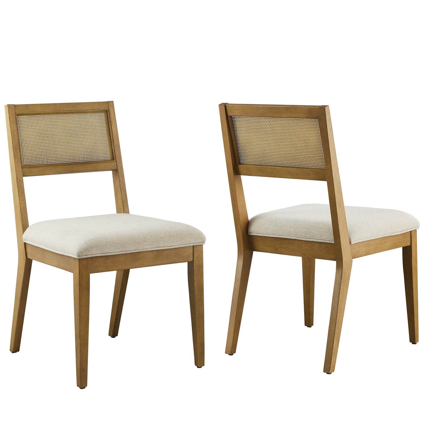 Nimba Faux Rattan Fabric Dining Chairs Set of 2 by Modway EEI-6781-FRO-HEI