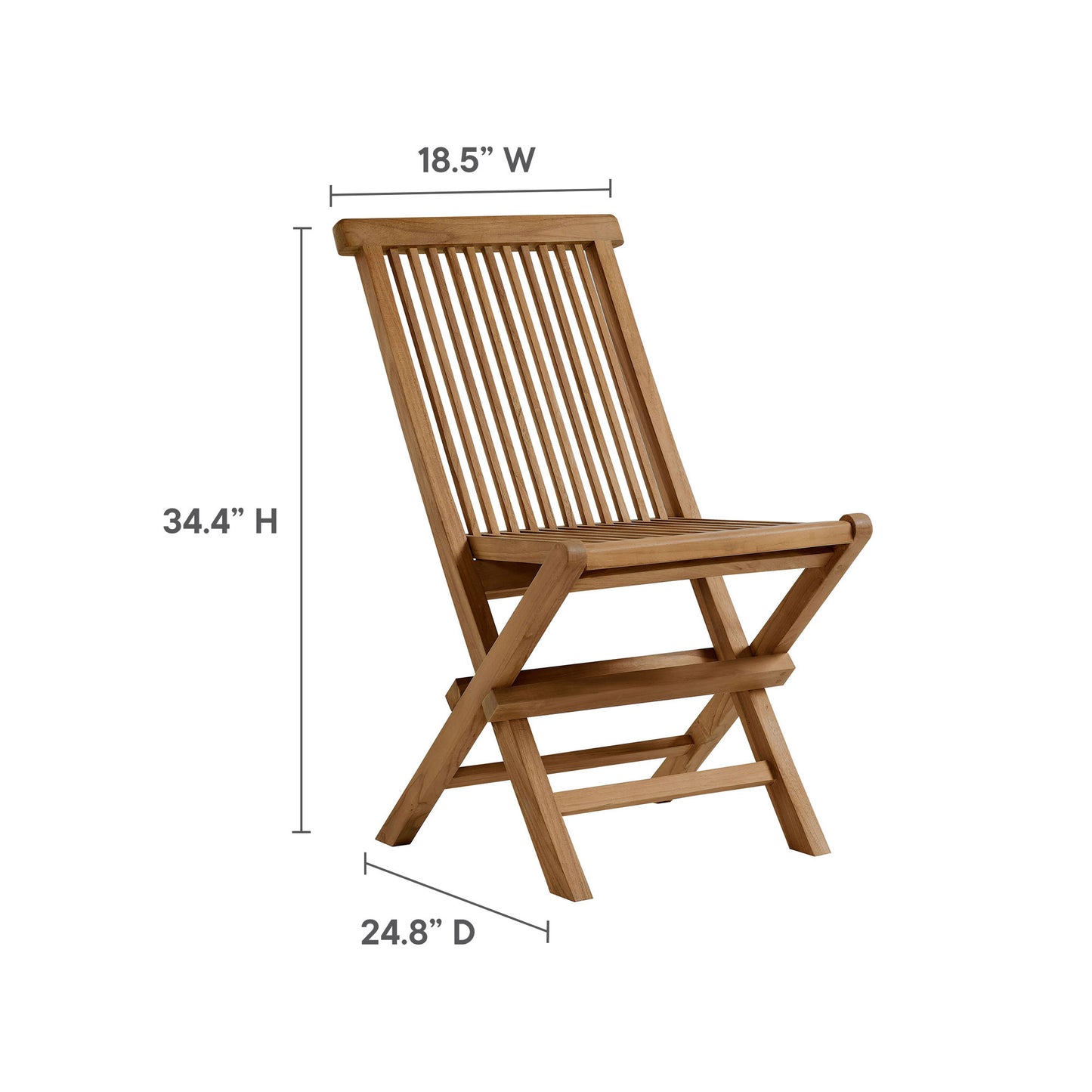 Vienna Outdoor Patio Teak Wood Folding Dining Chairs Set of 4 by Modway EEI-6812-NAT