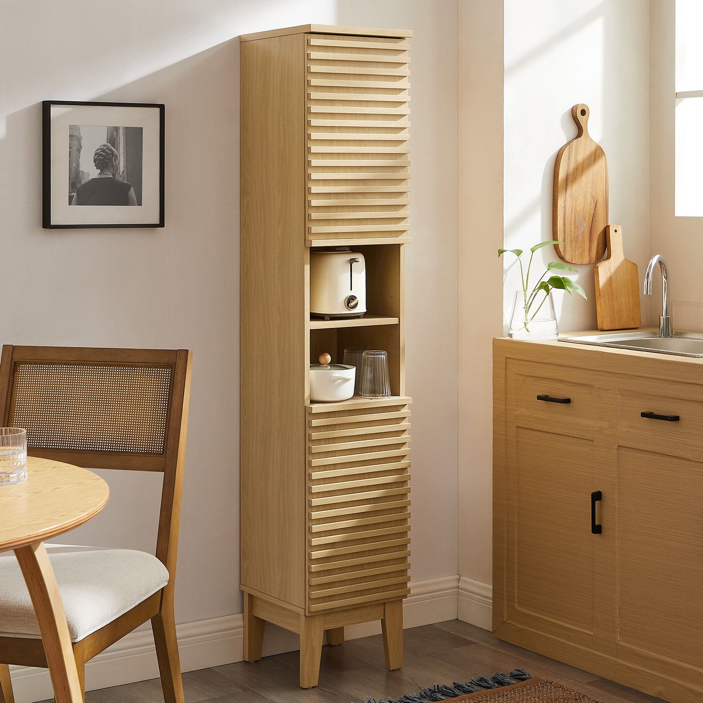 Render Tall Narrow Bathroom Storage Cabinet by Modway EEI-6851-OAK