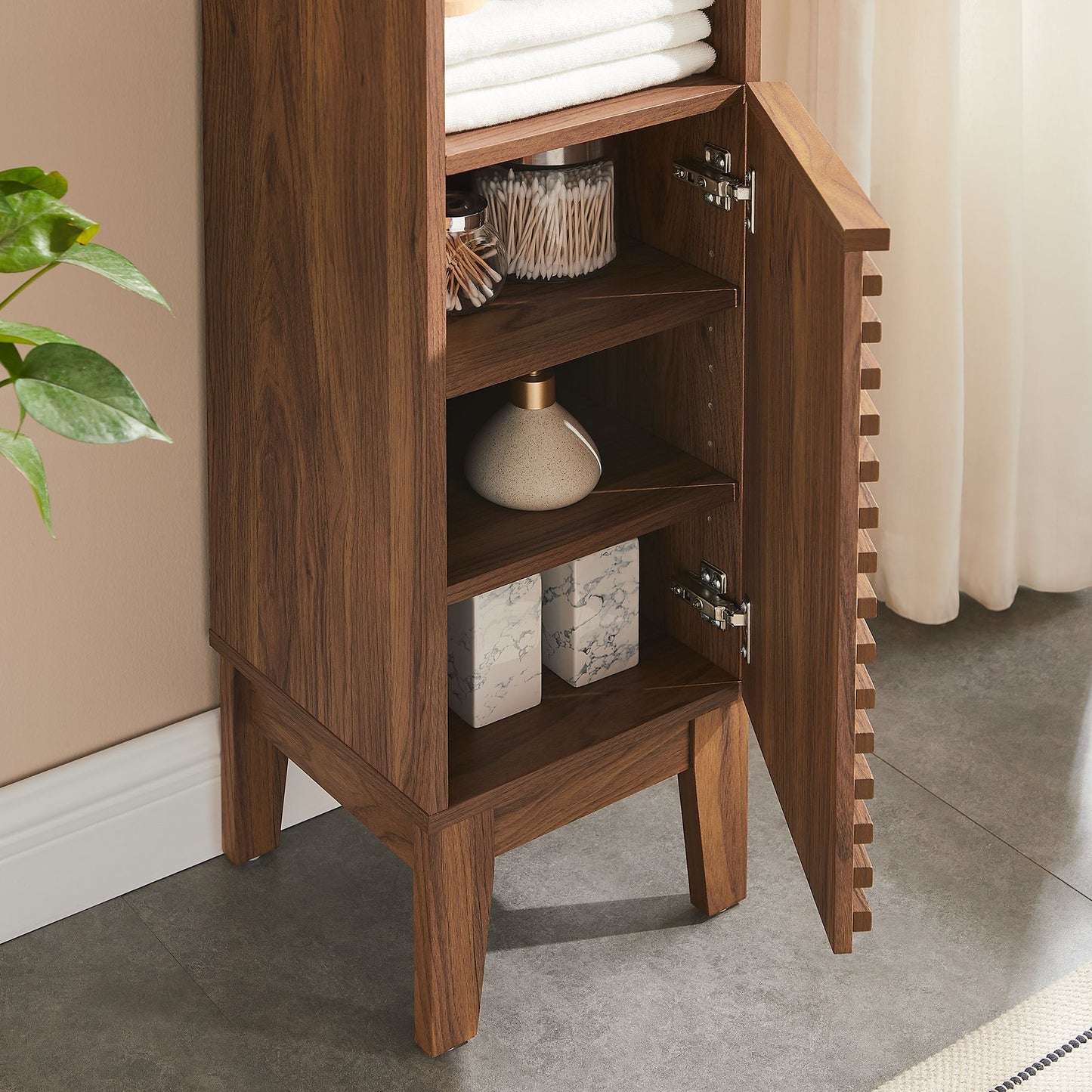 Render Tall Narrow Bathroom Storage Cabinet by Modway EEI-6851-WAL