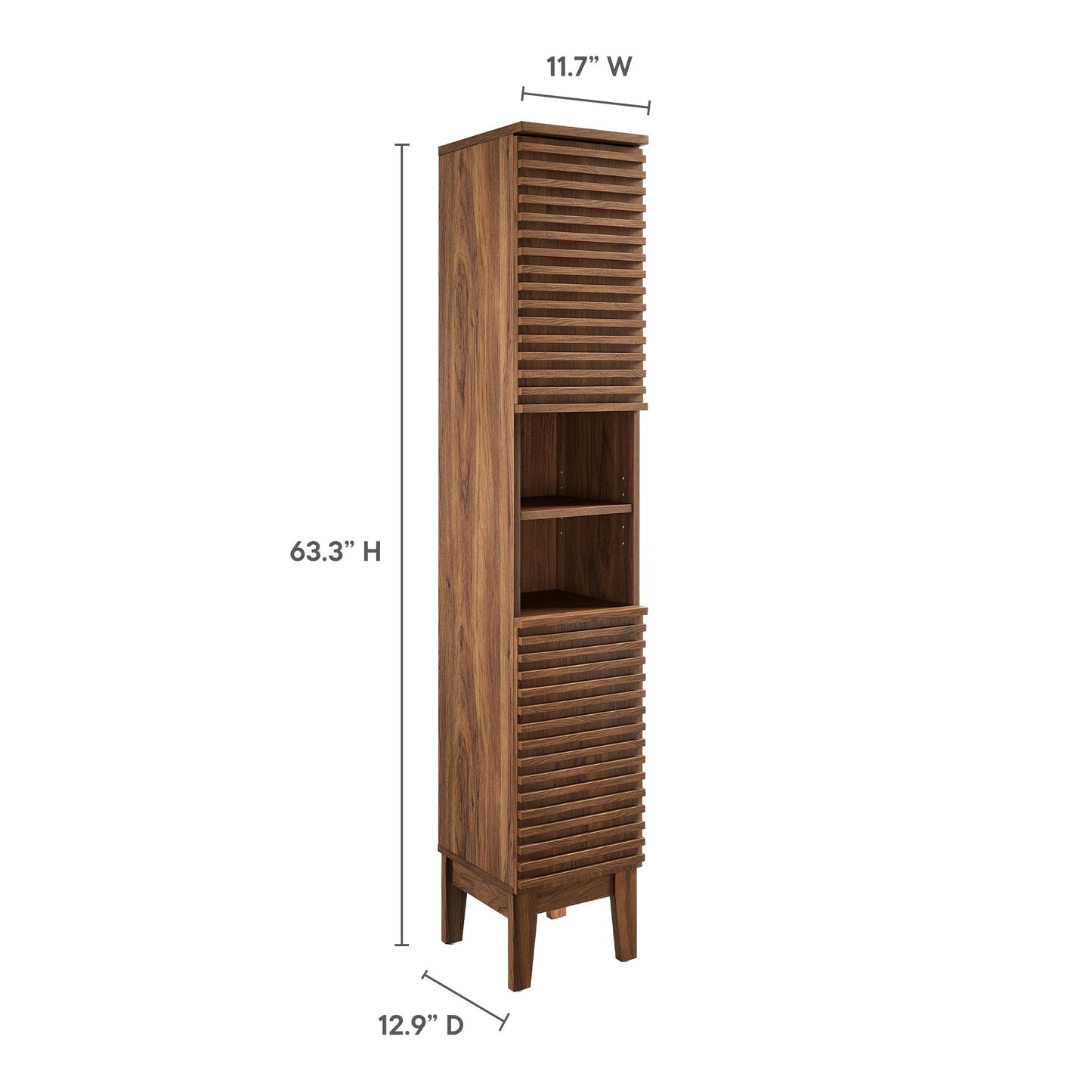 Render Tall Narrow Bathroom Storage Cabinet by Modway EEI-6851-WAL