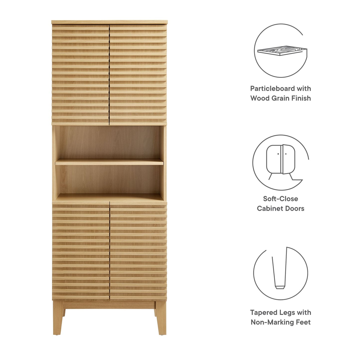 Render Tall Bathroom Storage Cabinet by Modway EEI-6852-OAK