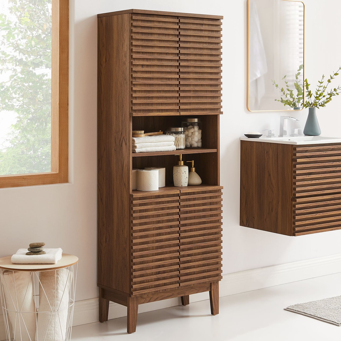 Render Tall Bathroom Storage Cabinet by Modway EEI-6852-WAL