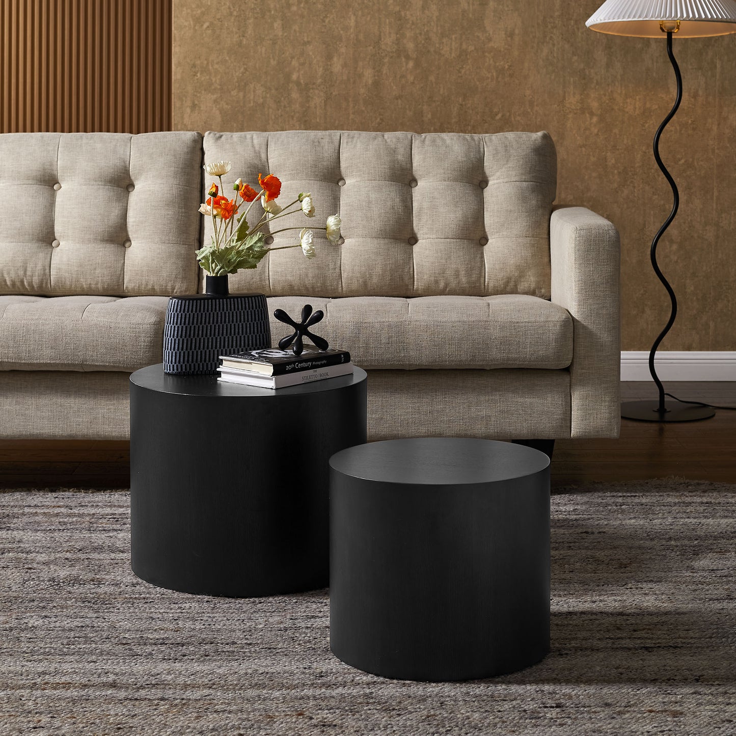 Amani Round Nesting Coffee Tables Set of 2 by Modway