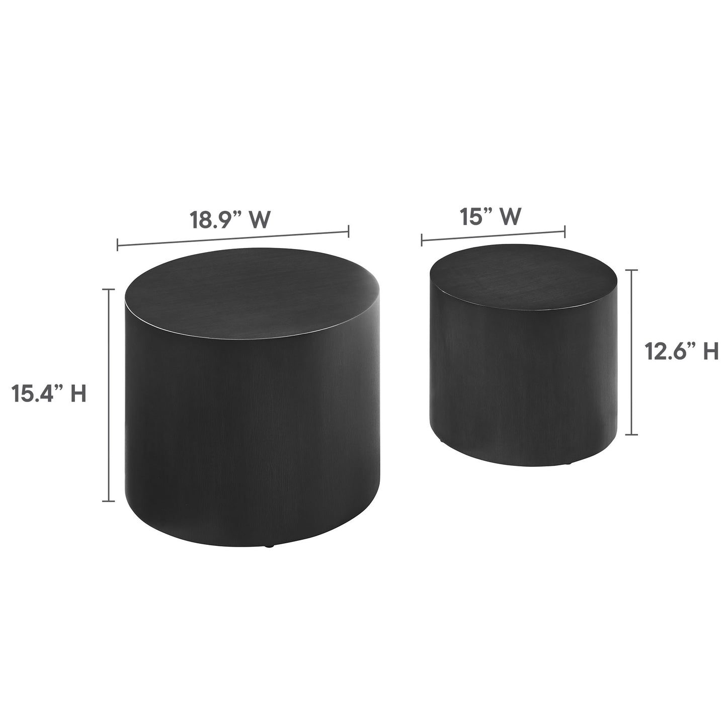 Amani Round Nesting Coffee Tables Set of 2 by Modway