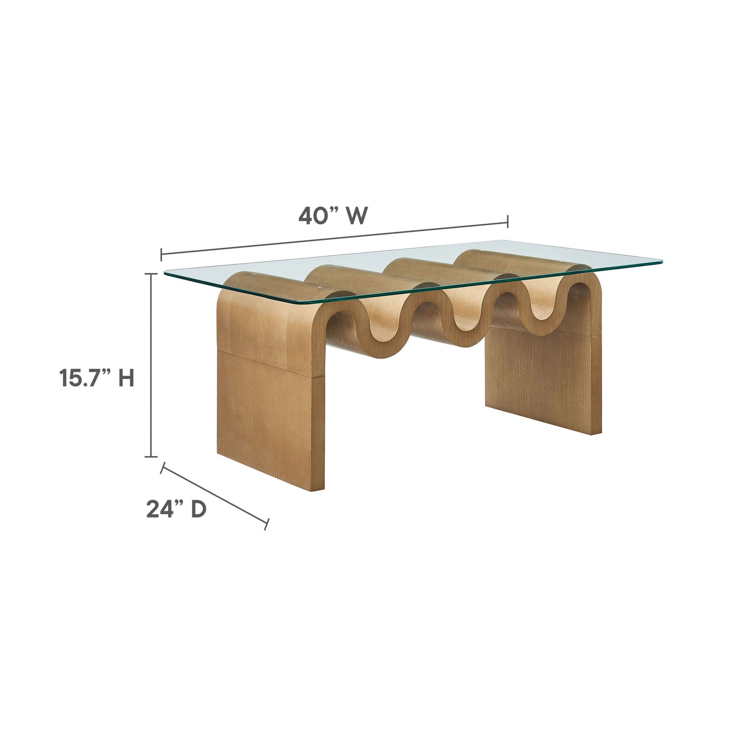 Ondine Glass Top Coffee Table by Modway EEI-6900