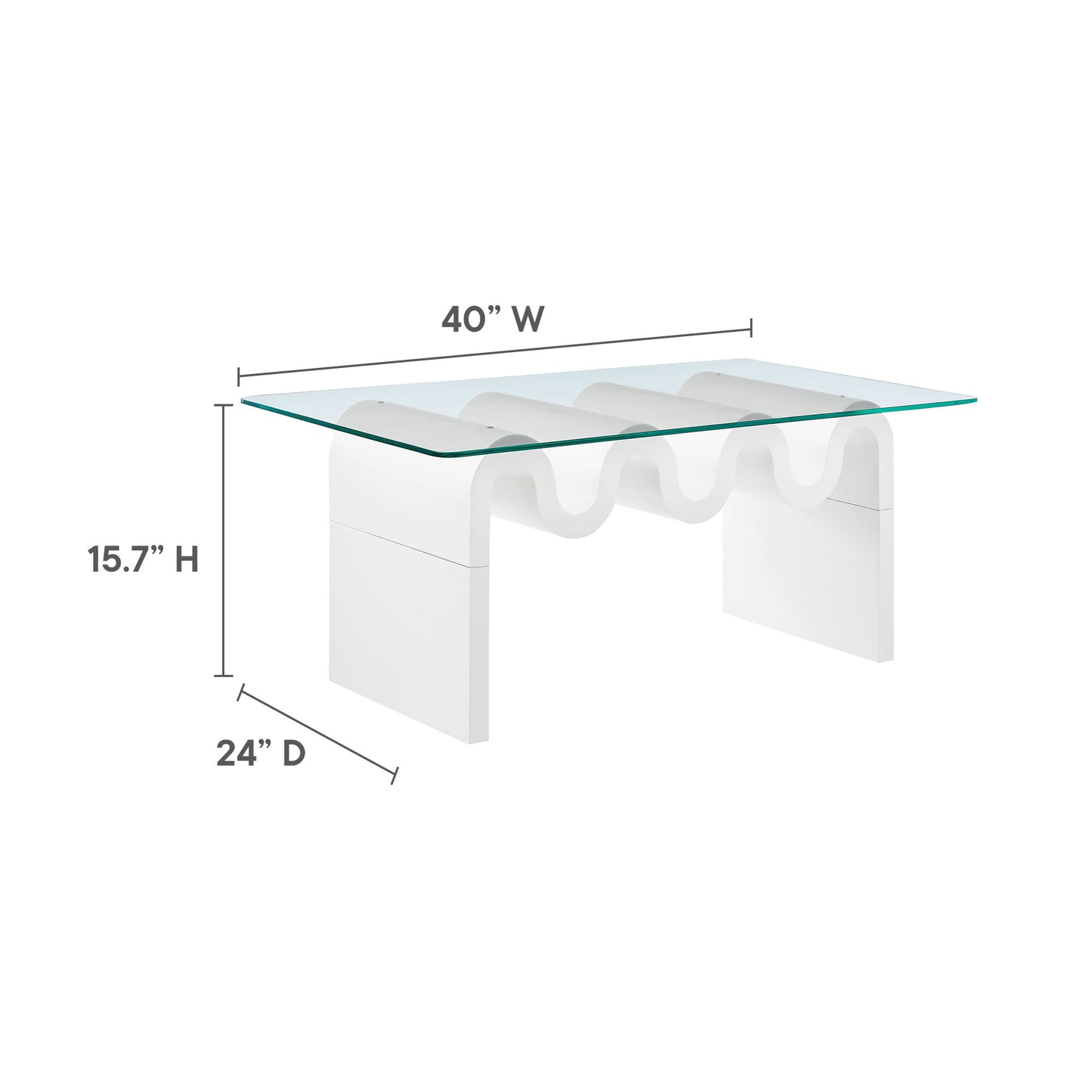 Ondine Glass Top Coffee Table by Modway EEI-6900