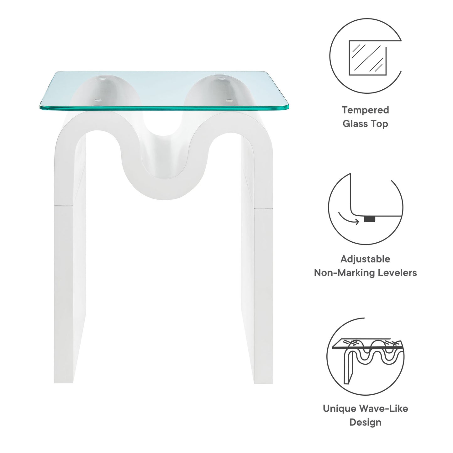 Ondine Glass Top Side Table by Modway EEI-6902