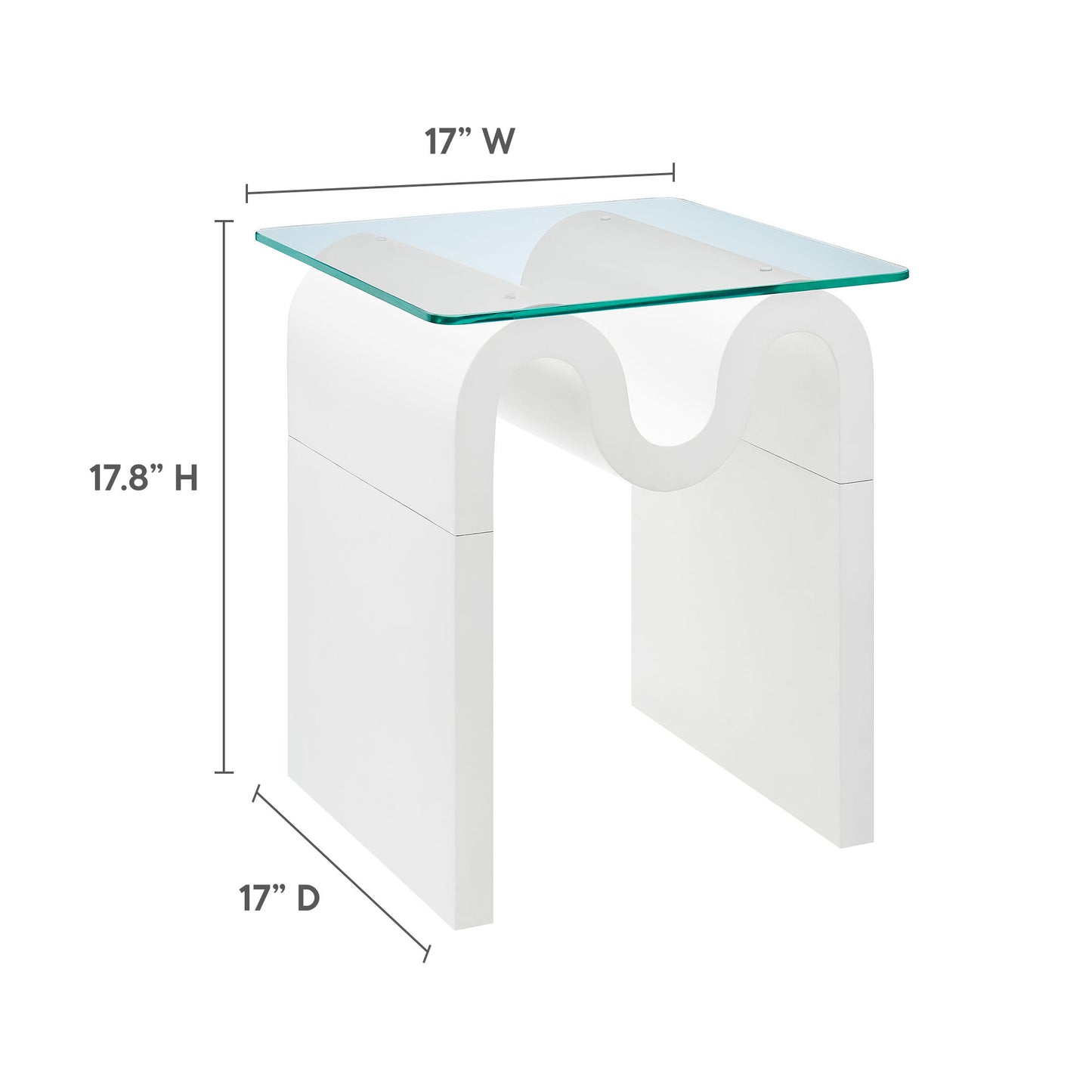 Ondine Glass Top Side Table by Modway EEI-6902