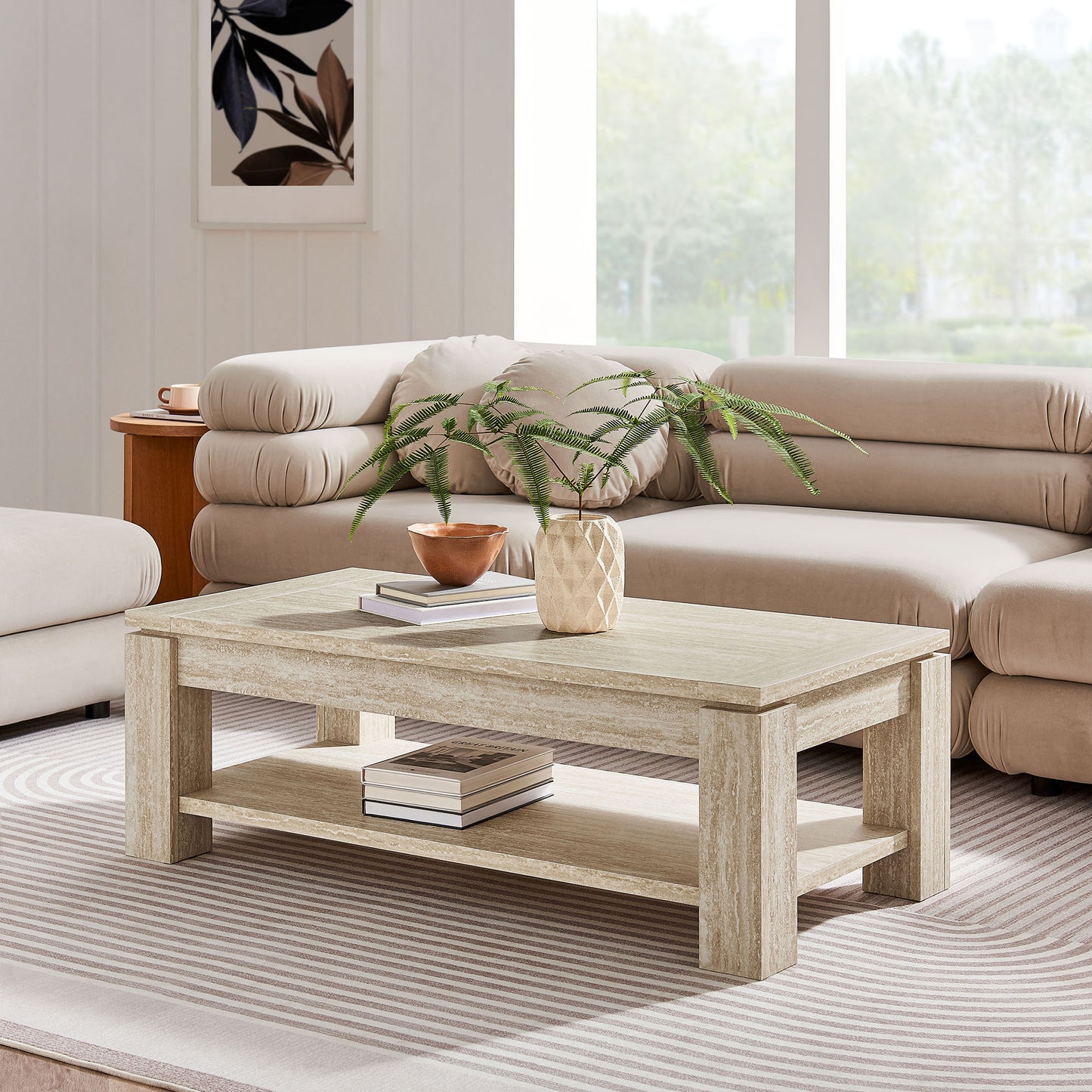 Hollis Travertine Coffee Table by Modway EEI-6908-TRA