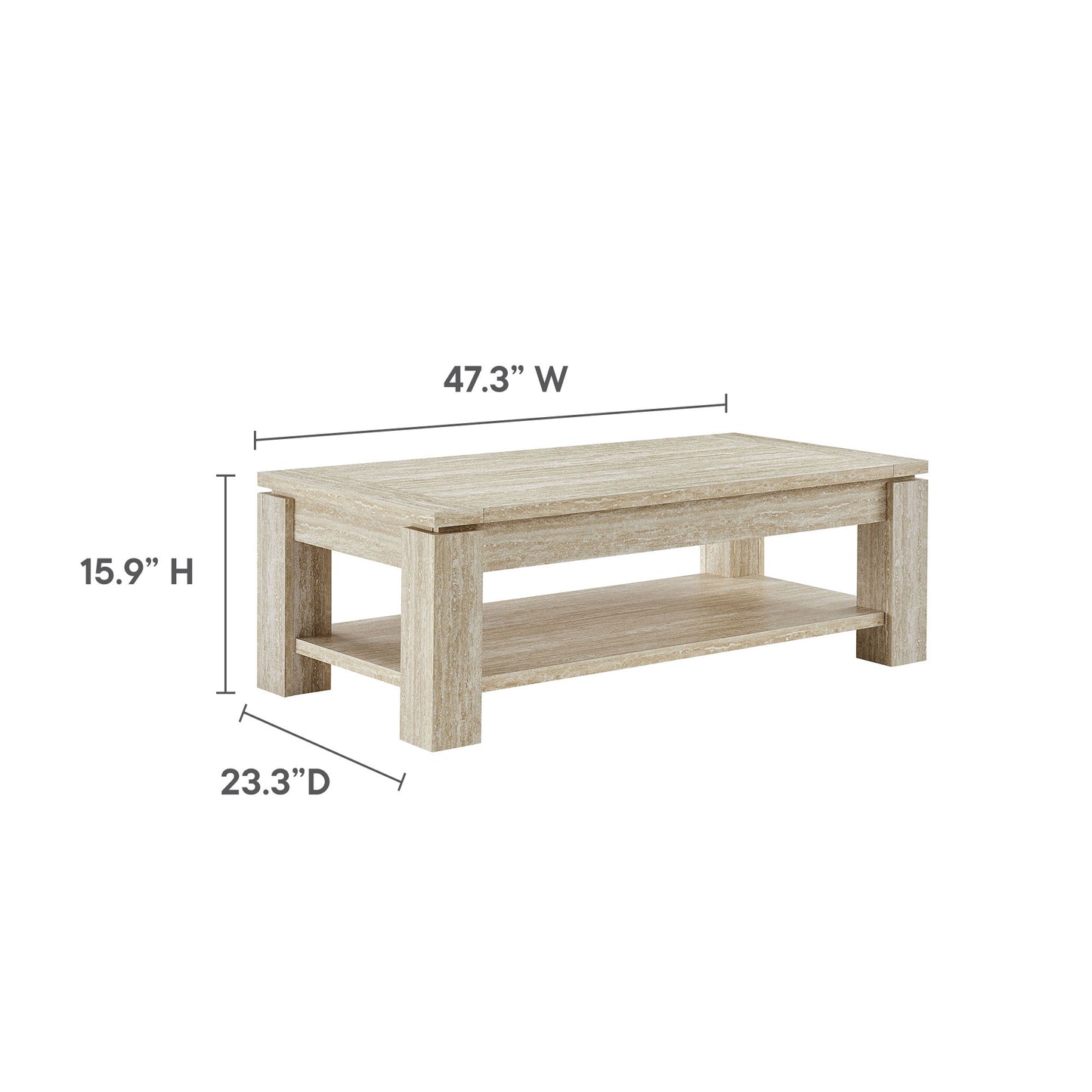 Hollis Travertine Coffee Table by Modway EEI-6908-TRA