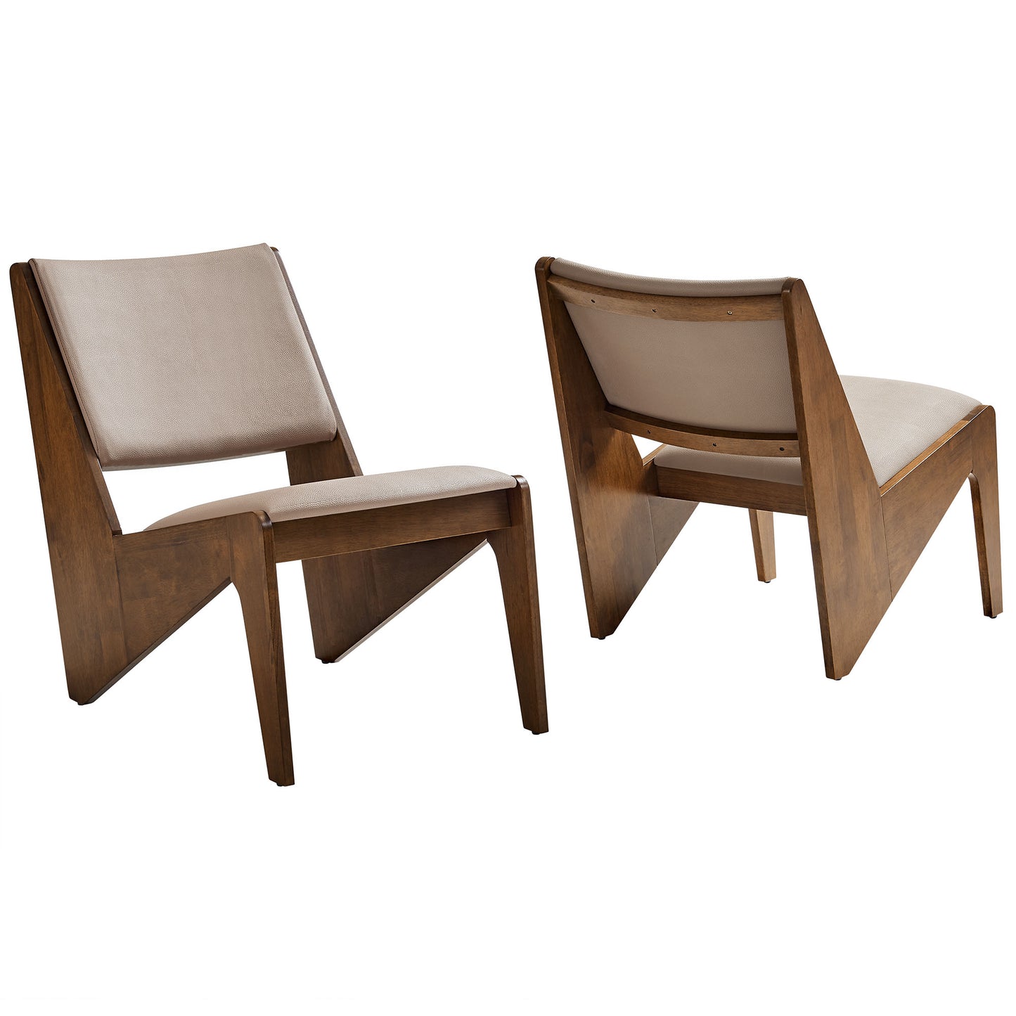 Rylina Vegan Leather Accent Chairs Set of 2 by Modway EEI-6922