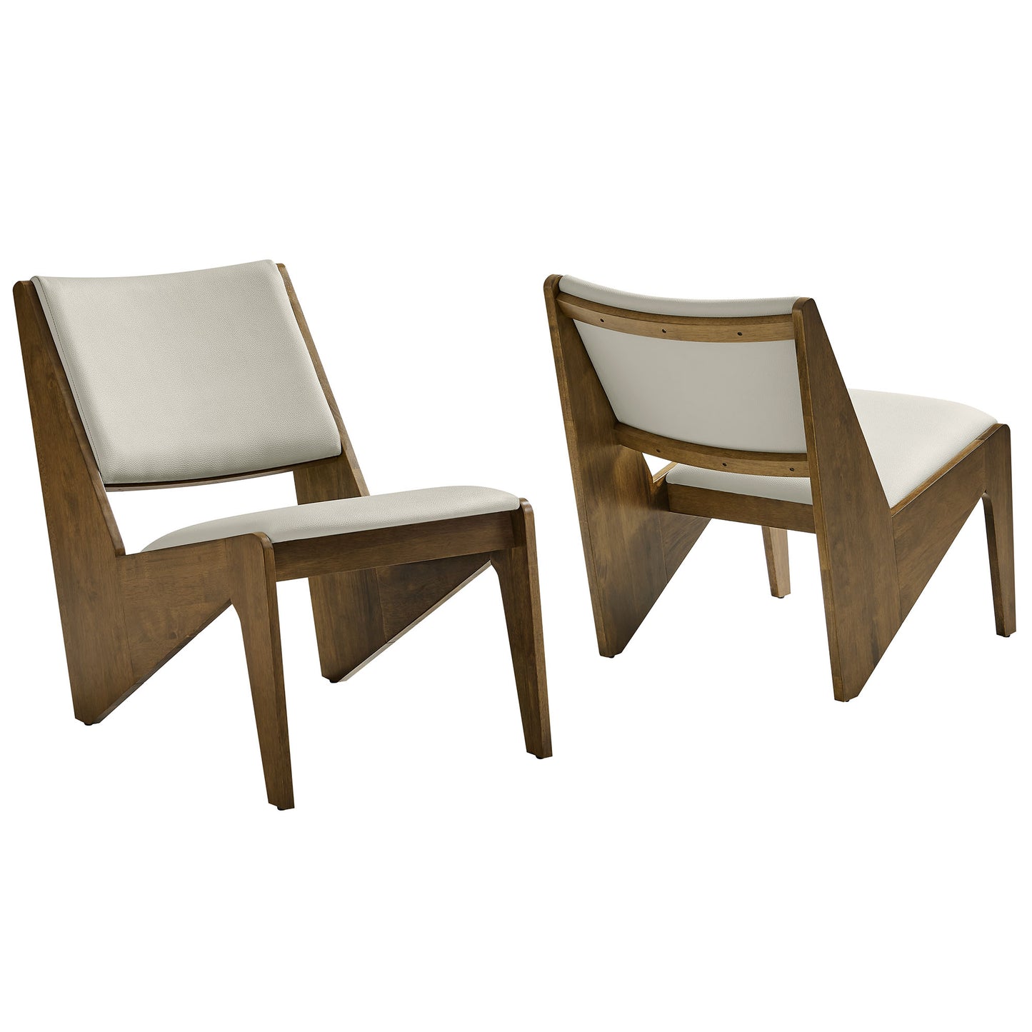 Rylina Vegan Leather Accent Chairs Set of 2 by Modway EEI-6922