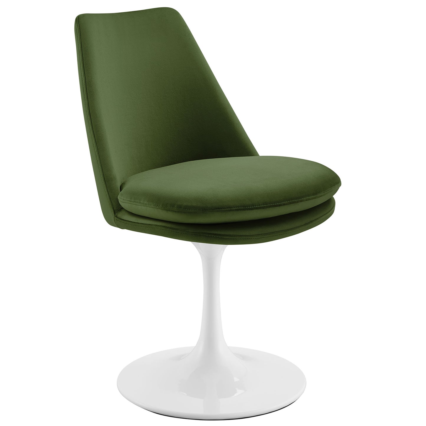 Lippa Performance Velvet Swivel Dining Chair by Modway EEI-6954-WHI-MOG