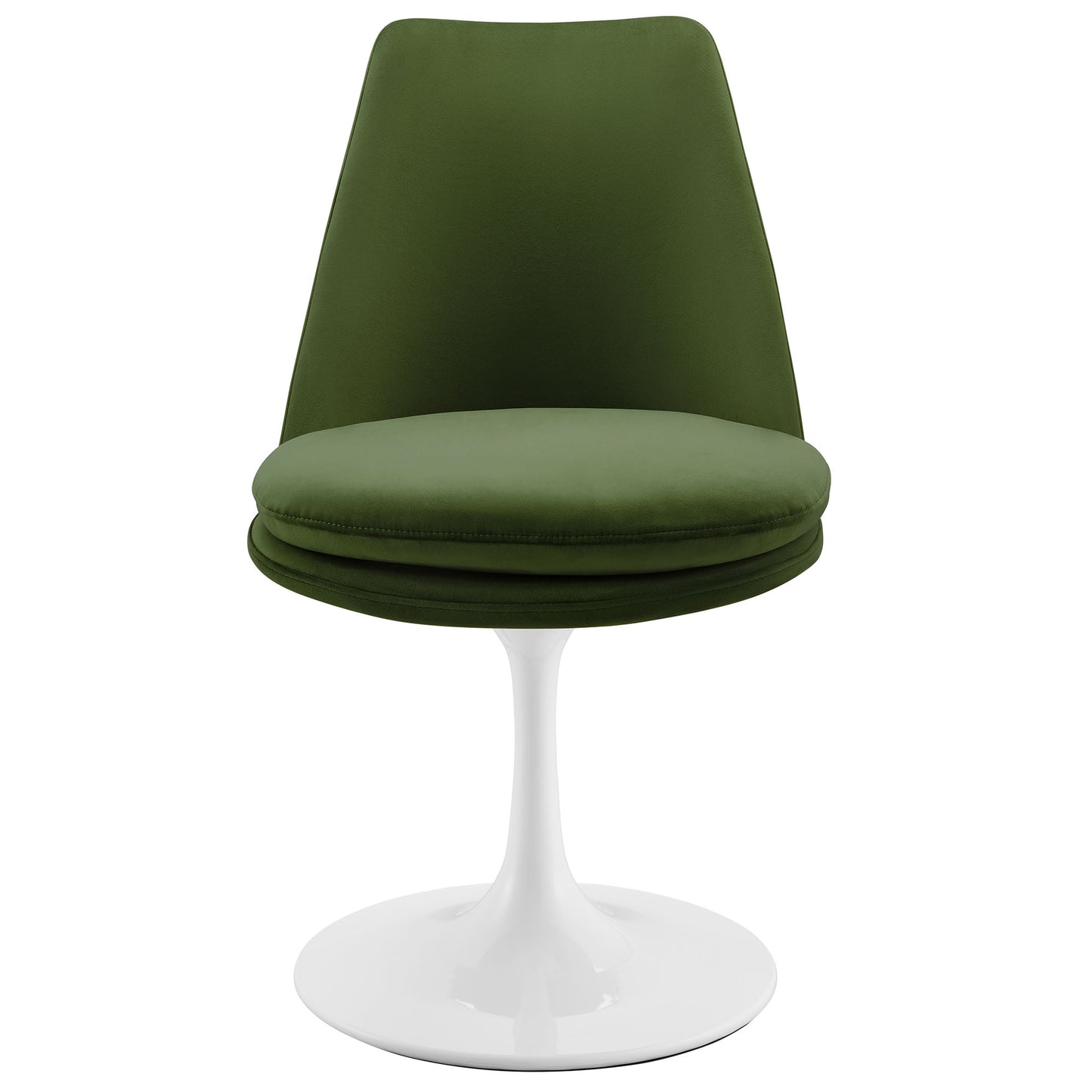 Lippa Performance Velvet Swivel Dining Chair by Modway EEI-6954-WHI-MOG