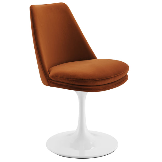 Lippa Performance Velvet Swivel Dining Chair by Modway EEI-6954-WHI-RUS