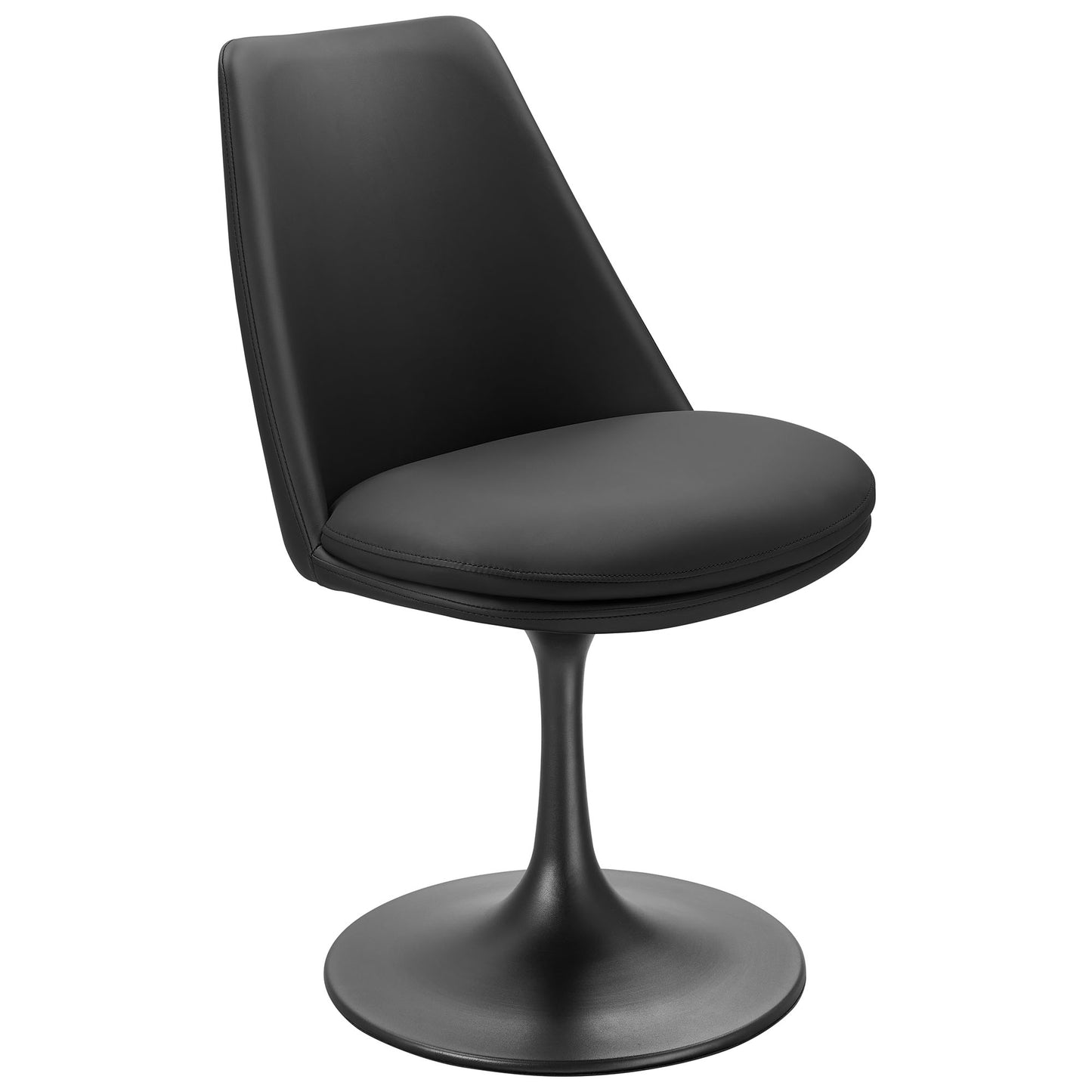 Lippa Vegan Leather Swivel Dining Chair by Modway EEI-6955-BLK-BLK