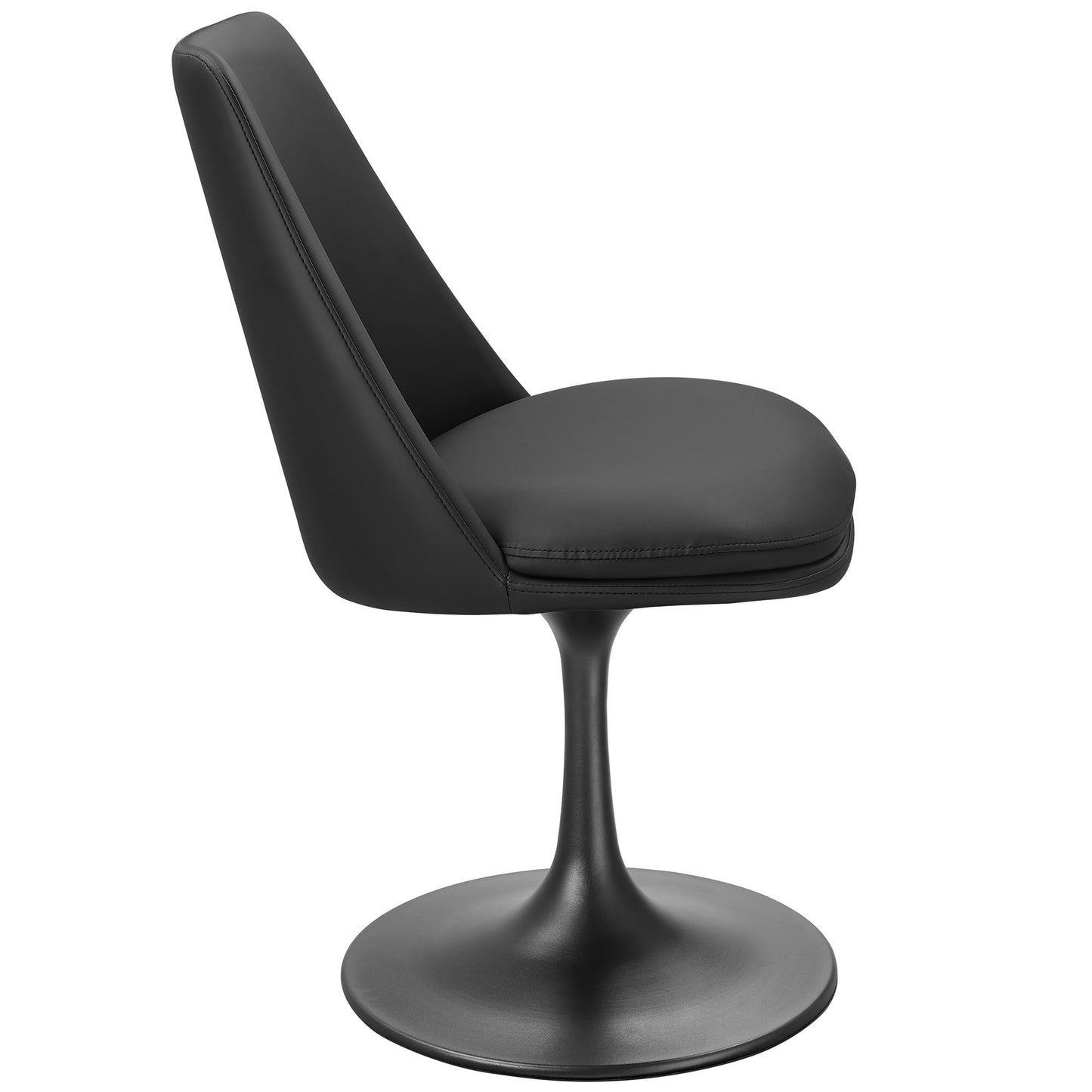 Lippa Vegan Leather Swivel Dining Chair by Modway EEI-6955-BLK-BLK