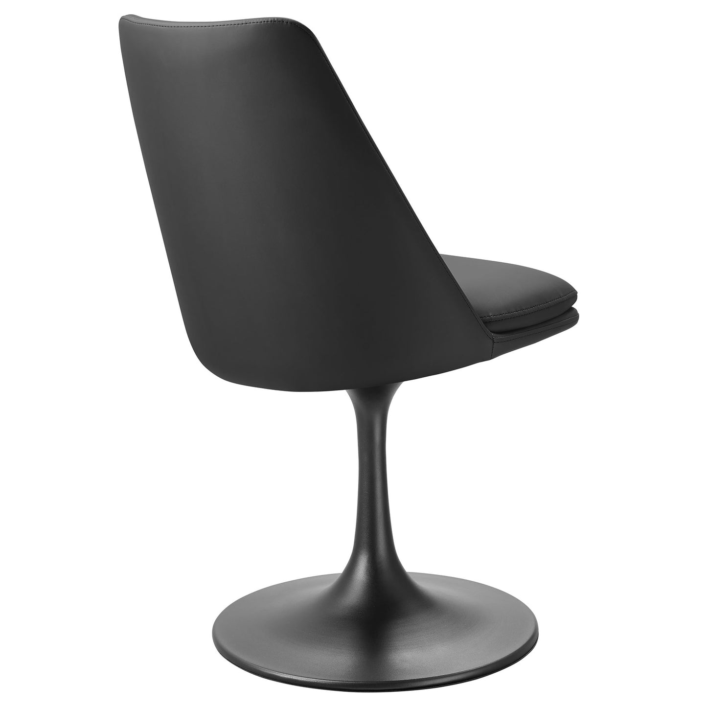 Lippa Vegan Leather Swivel Dining Chair by Modway EEI-6955-BLK-BLK