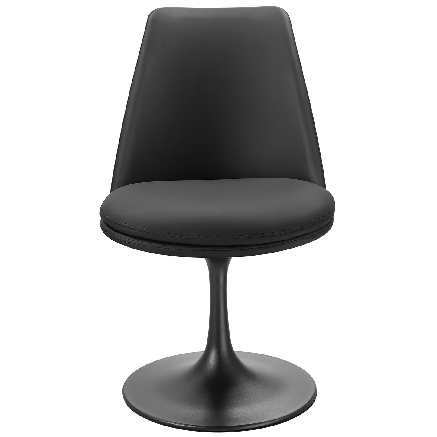 Lippa Vegan Leather Swivel Dining Chair by Modway EEI-6955-BLK-BLK