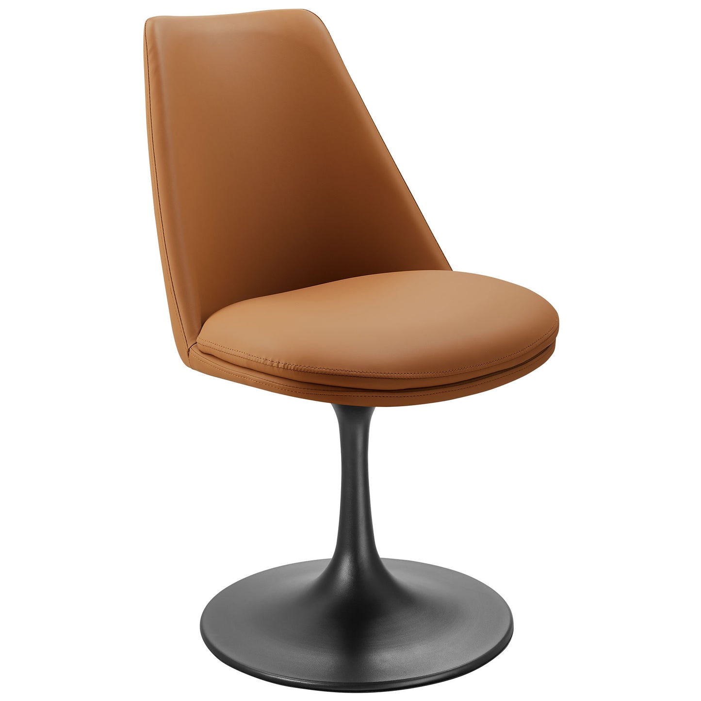 Lippa Vegan Leather Swivel Dining Chair by Modway EEI-6955-BLK-TAN