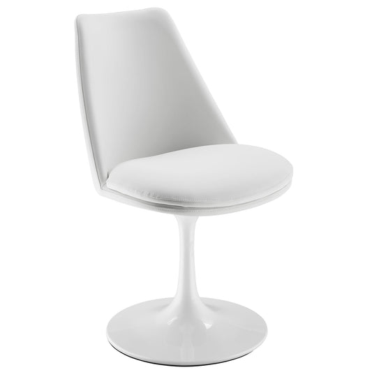 Lippa Vegan Leather Swivel Dining Chair by Modway EEI-6955-WHI-WHI