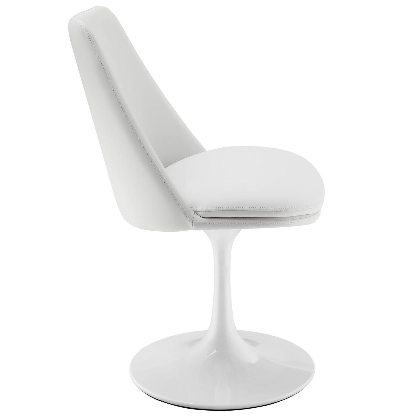 Lippa Vegan Leather Swivel Dining Chair by Modway EEI-6955-WHI-WHI