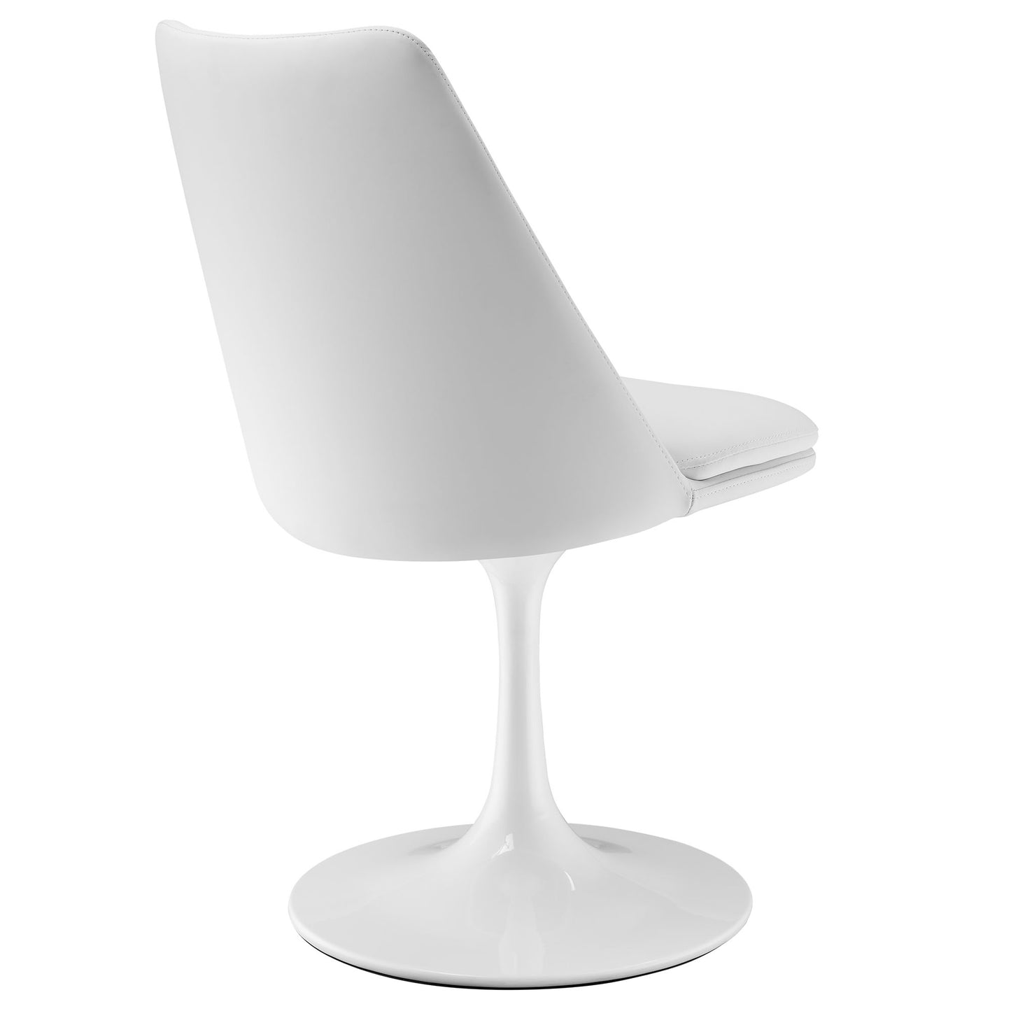 Lippa Vegan Leather Swivel Dining Chair by Modway EEI-6955-WHI-WHI