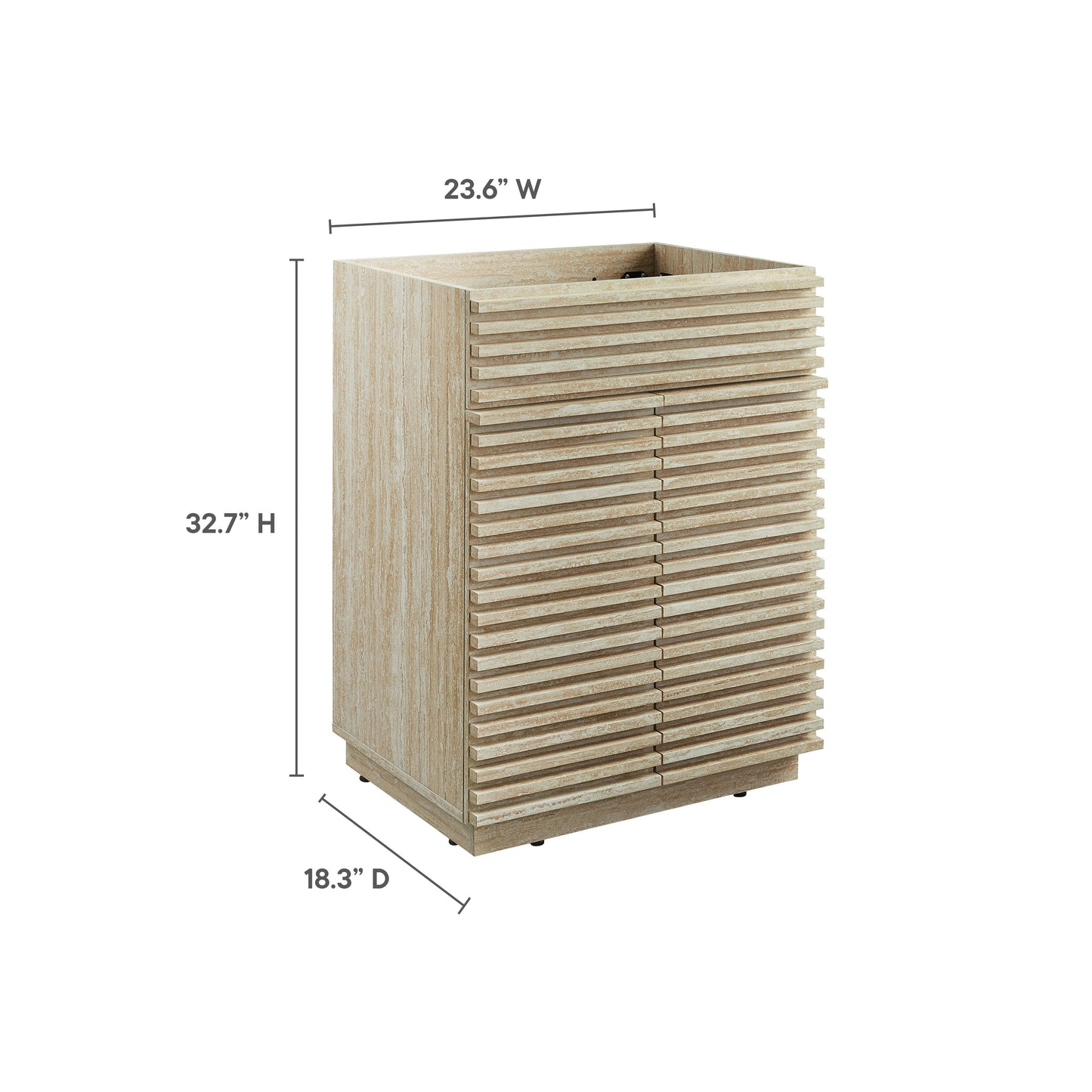 Render 24" Faux Travertine Bathroom Vanity Cabinet (Sink Not Included) by Modway EEI-6967-TRA