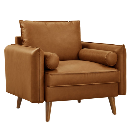 Revive Upholstered Vegan Leather Accent Armchair by Modway EEI-6973-TAN