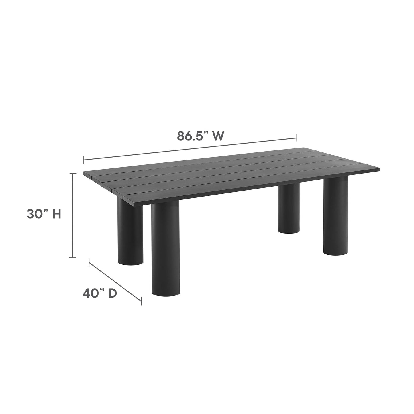 Nautica 7-Piece Rectangular Outdoor Patio Aluminum Dining Table and Chairs Set by Modway EEI-7062-CHA-GPH