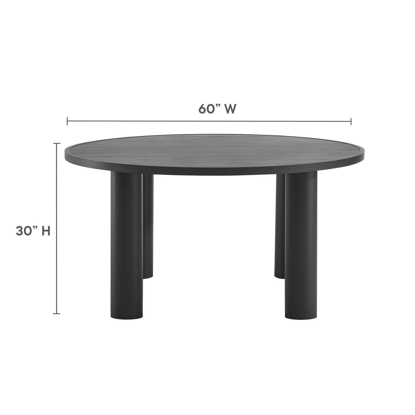 Nautica 5-Piece Round Outdoor Patio Aluminum Dining Table and Chairs Set by Modway EEI-7063-IVO-GPH