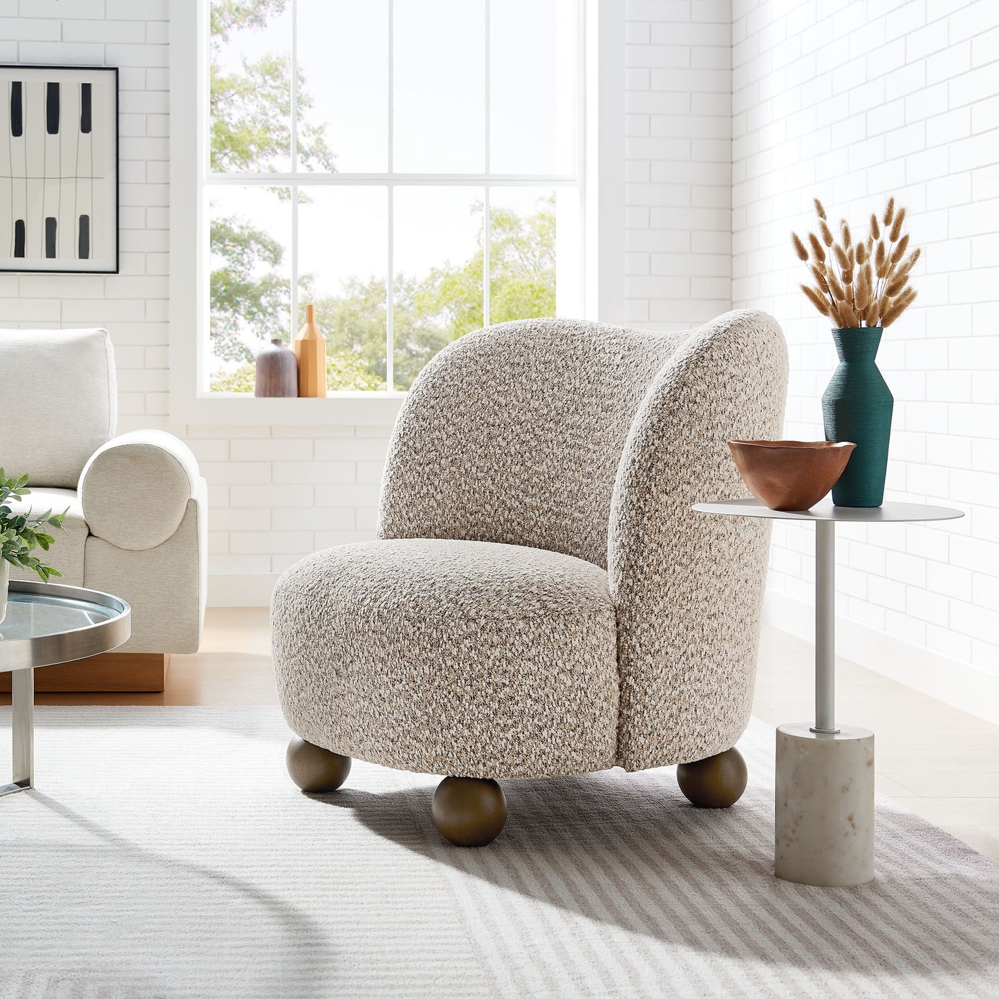 Monroe Accent Chair by Modway - Boucle Fabric & Performance Velvet Options