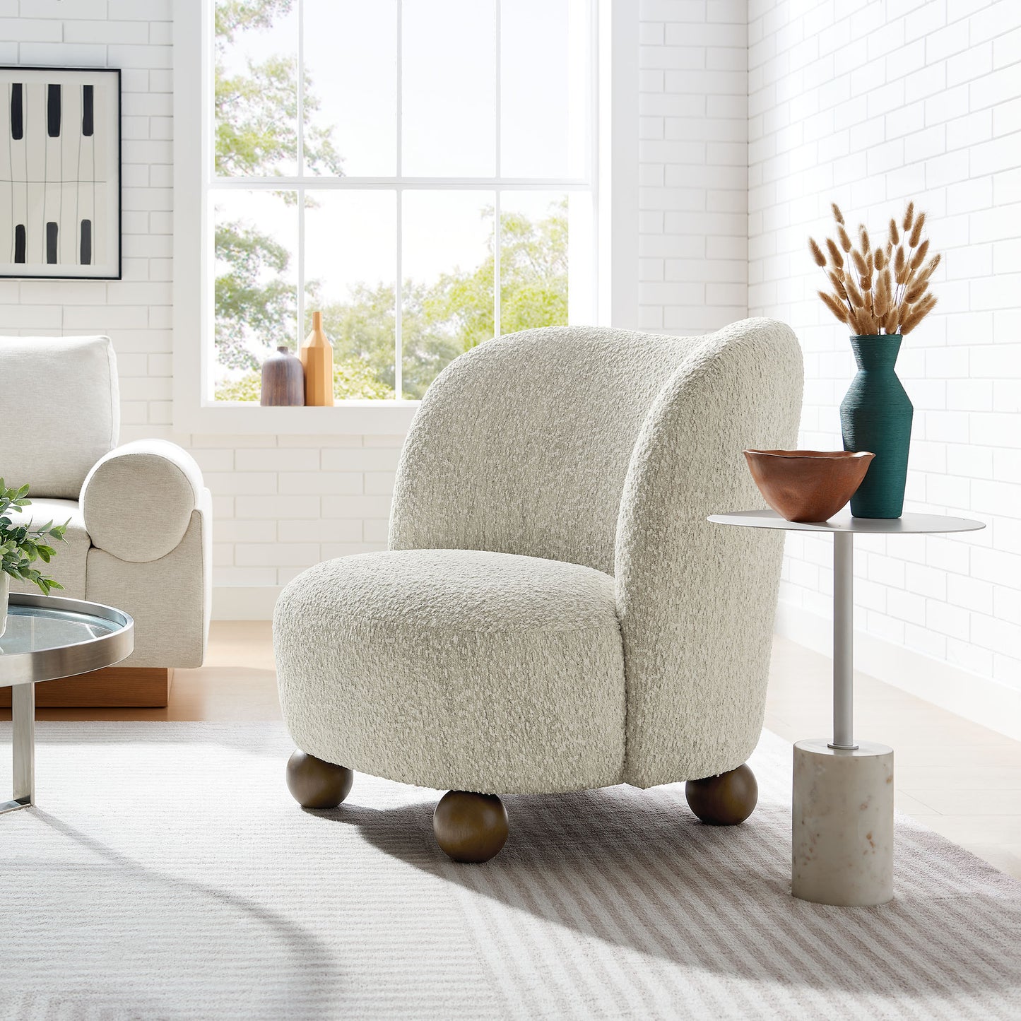 Monroe Accent Chair by Modway - Boucle Fabric & Performance Velvet Options