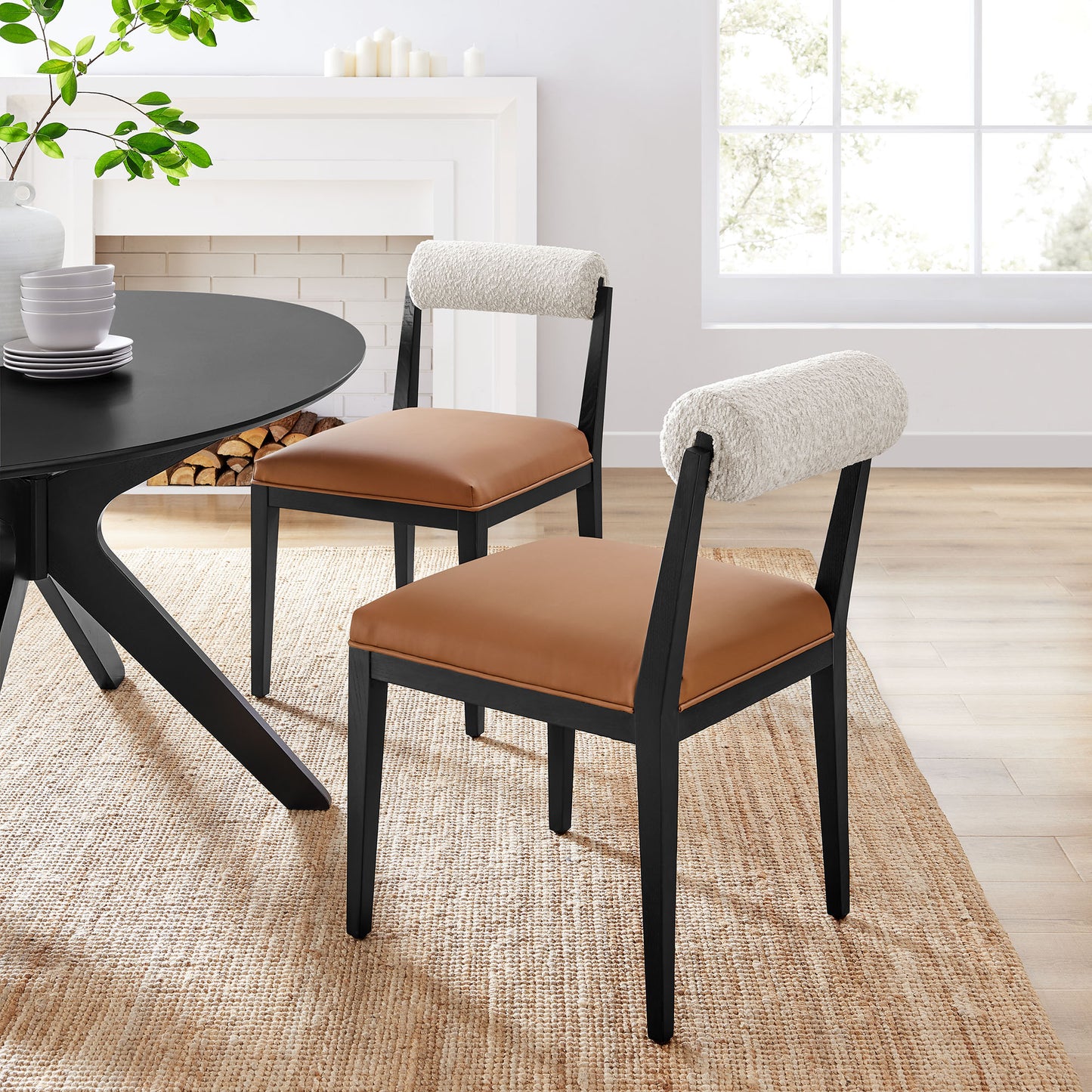 Kai Boucle and Fabric Dining Chair by Modway