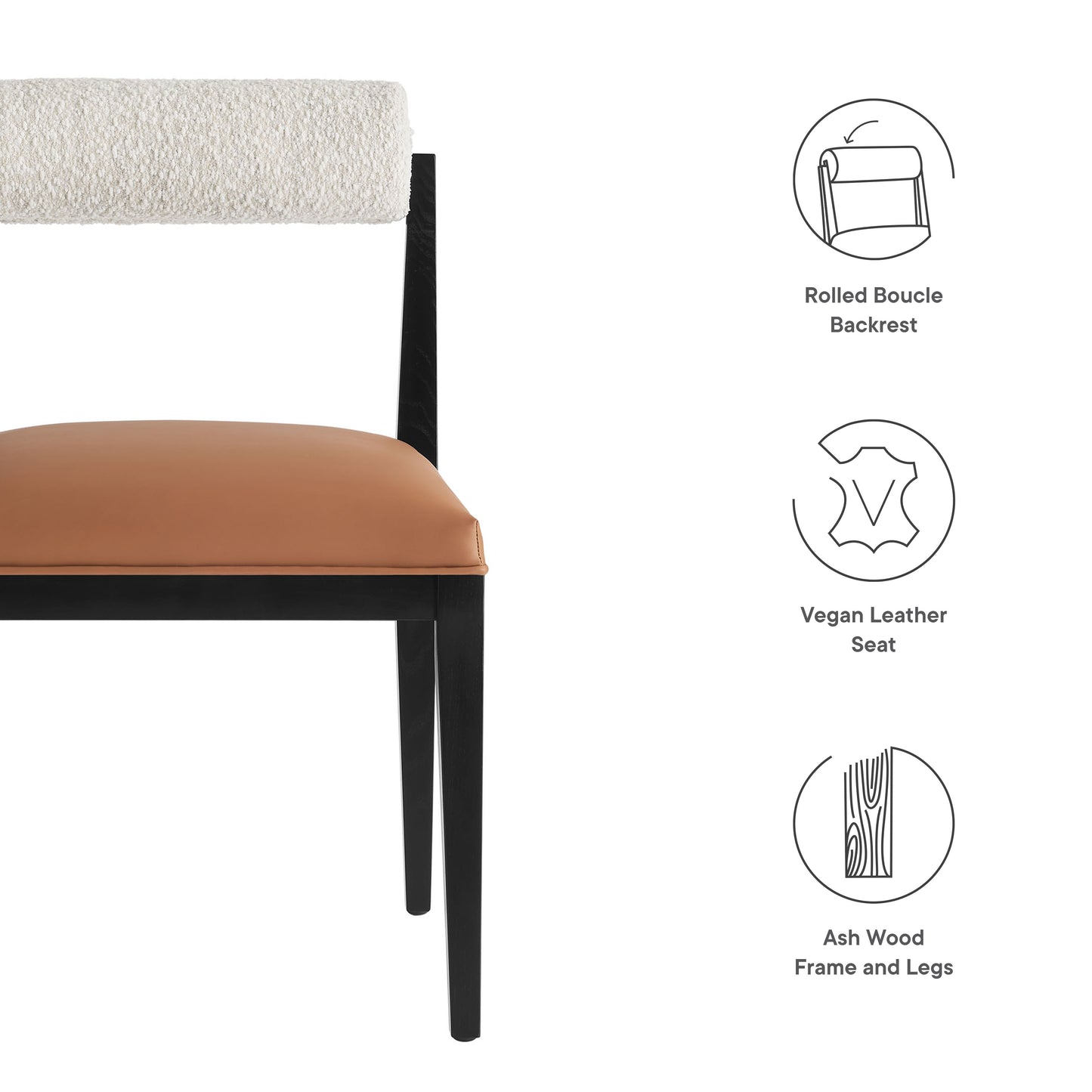 Kai Boucle and Fabric Dining Chair by Modway