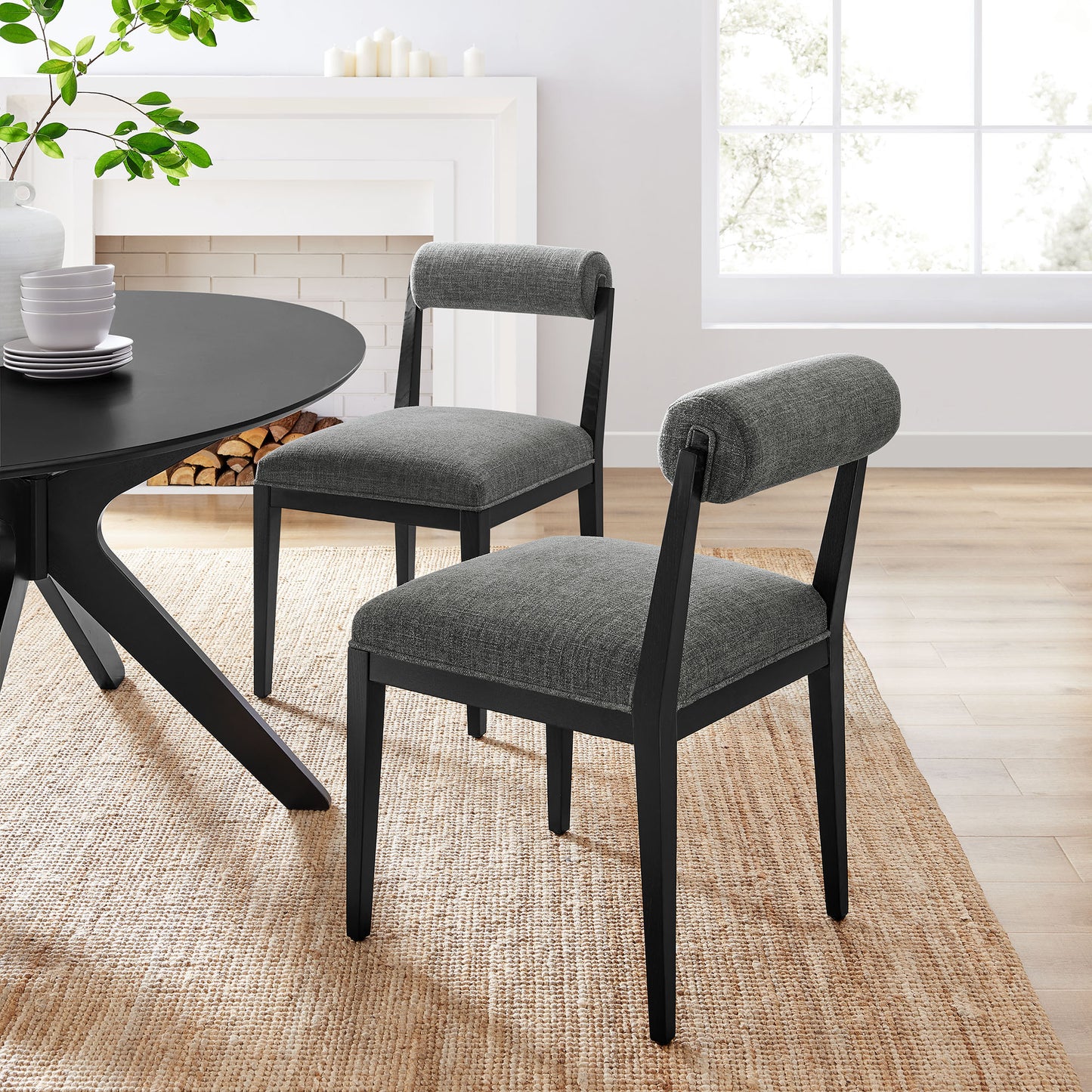 Kai Boucle and Fabric Dining Chair by Modway