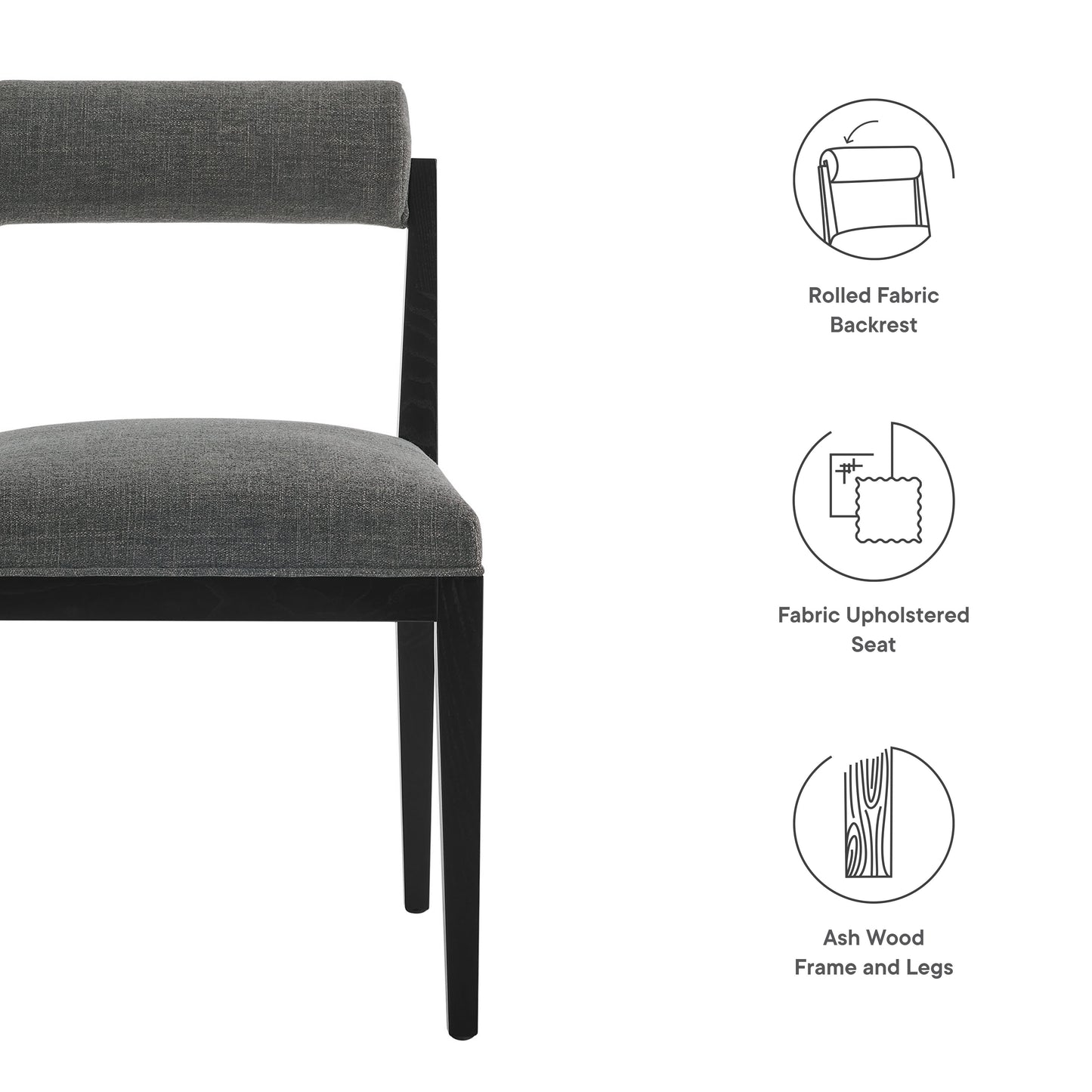 Kai Boucle and Fabric Dining Chair by Modway