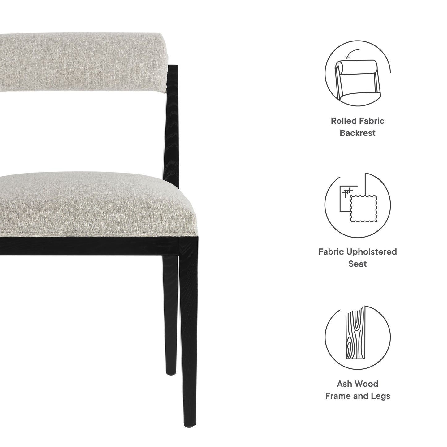 Kai Boucle and Fabric Dining Chair by Modway