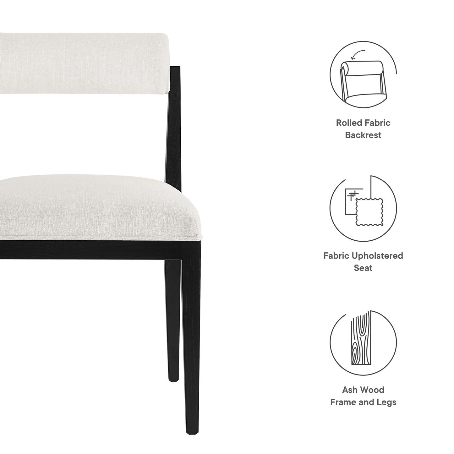 Kai Boucle and Fabric Dining Chair by Modway