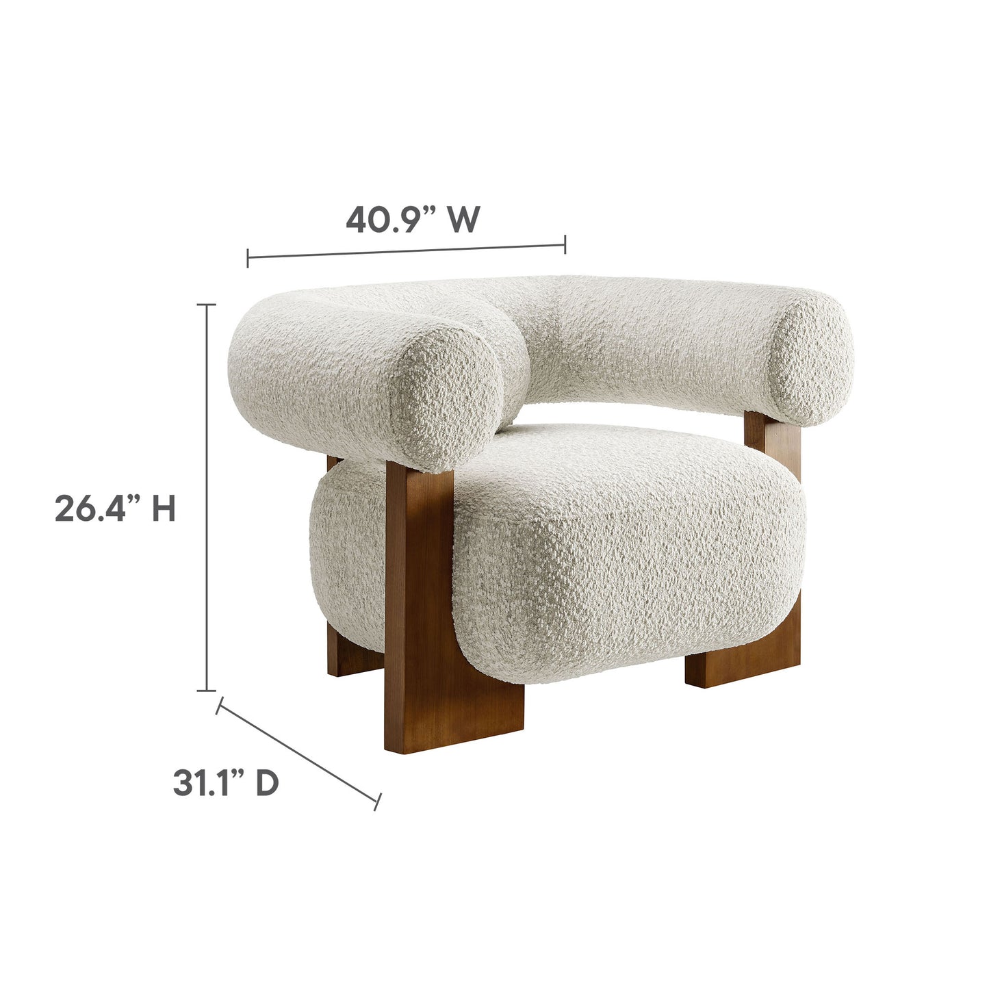 Jace Accent Chair by Modway - Faux Fur and Boucle Fabric Options