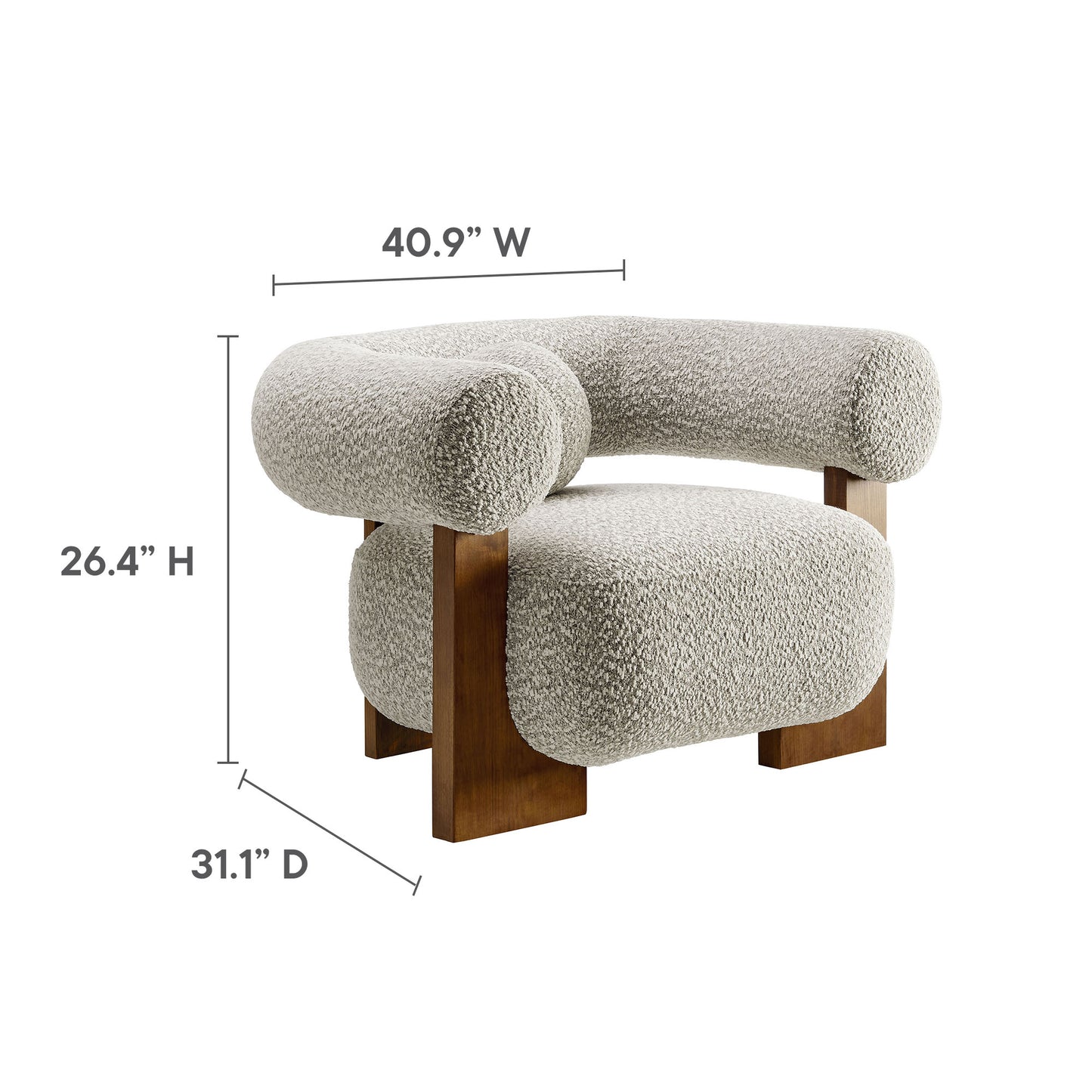 Jace Accent Chair by Modway - Faux Fur and Boucle Fabric Options