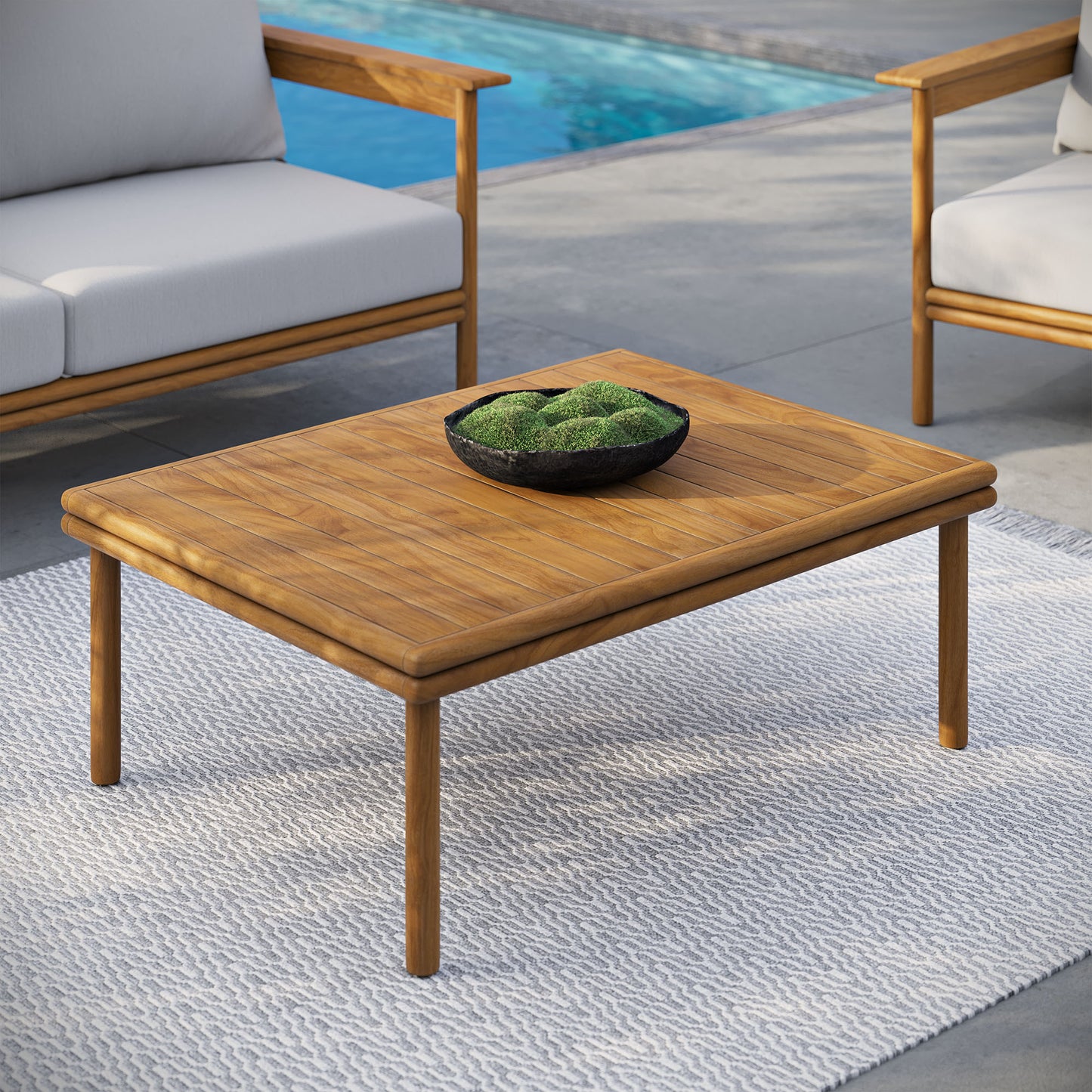 Wren Outdoor Patio Teak Wood Coffee Table by Modway EEI-7010-NAT