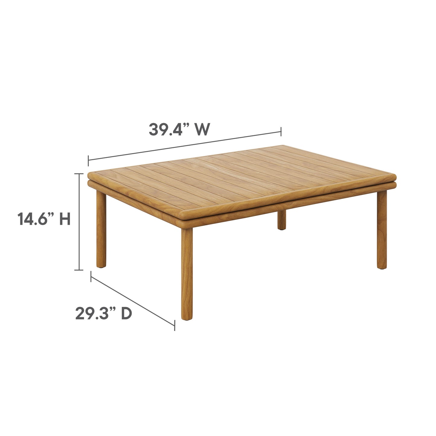 Wren Outdoor Patio Teak Wood Coffee Table by Modway EEI-7010-NAT