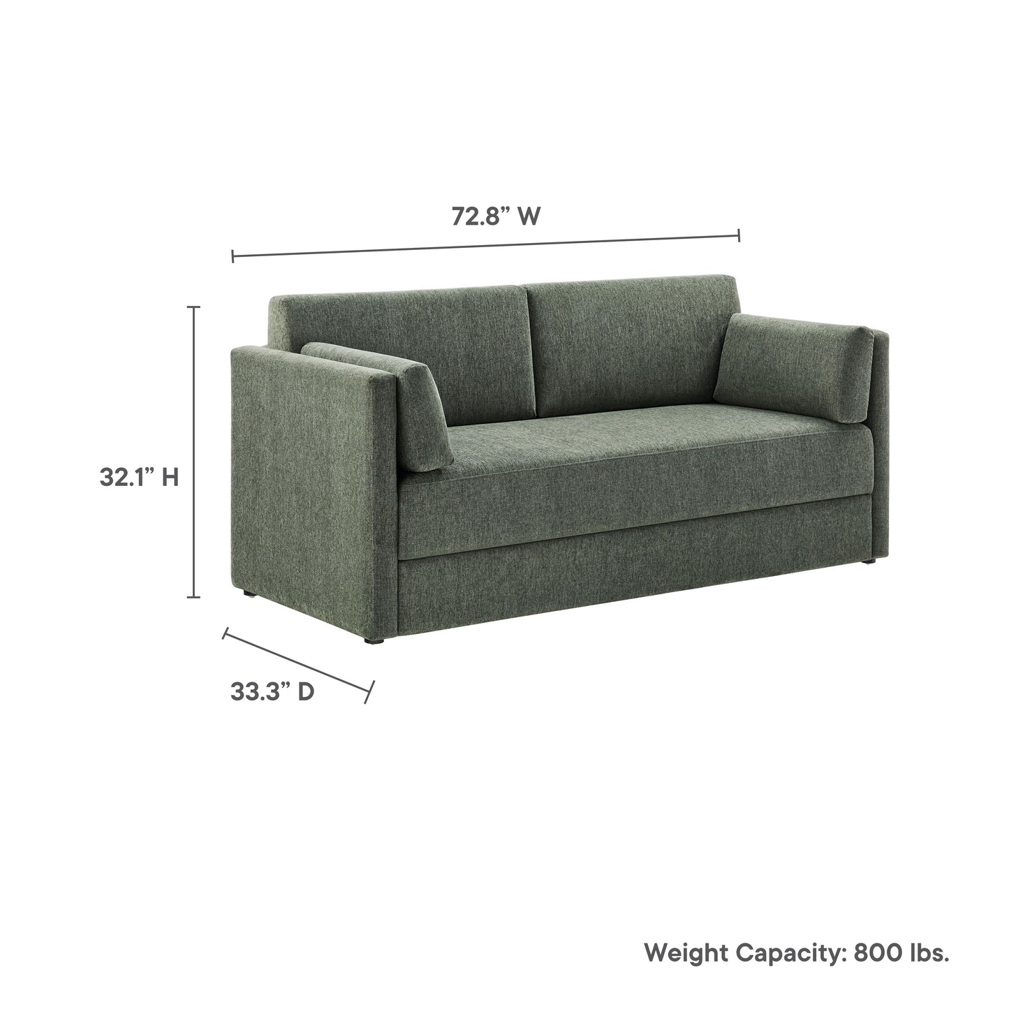 Linden Upholstered Heathered Chenille Sofa by Modway