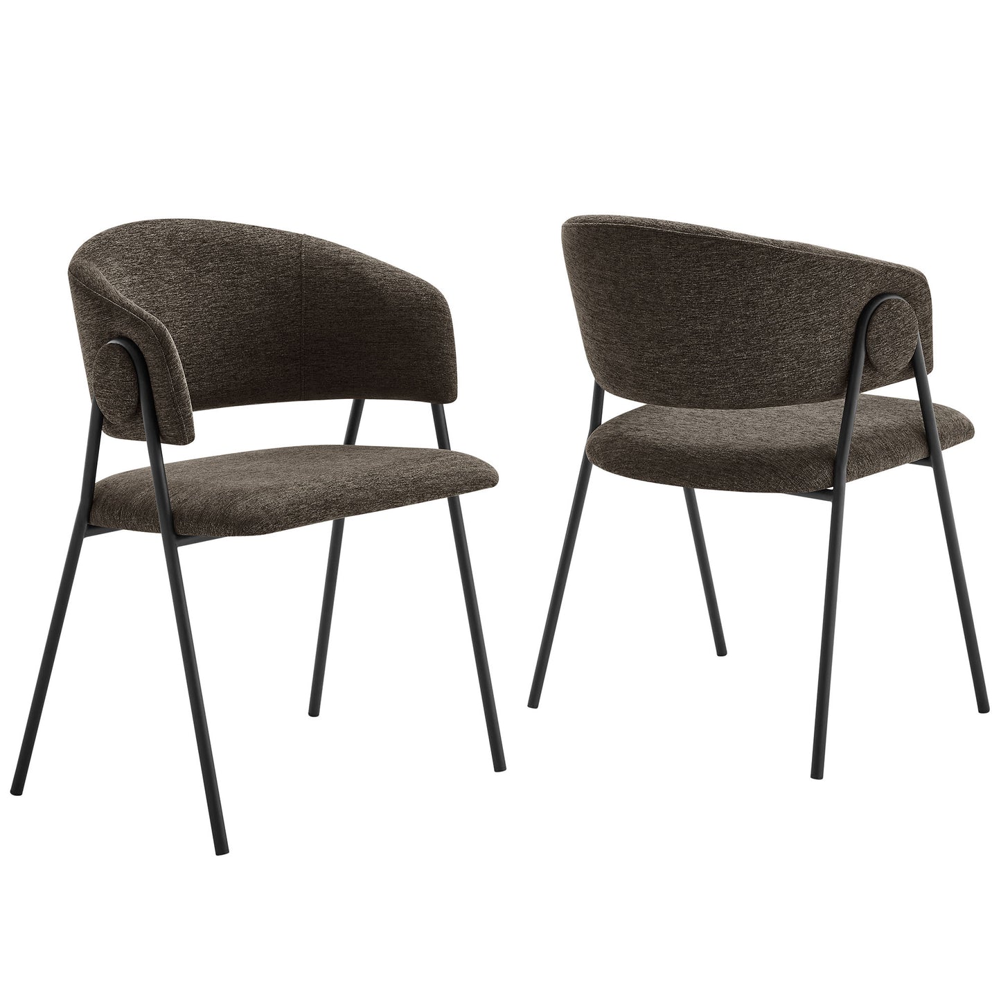 Nella Upholstered Dining Chairs Set of 2 by Modway - Chenille & Performance Velvet