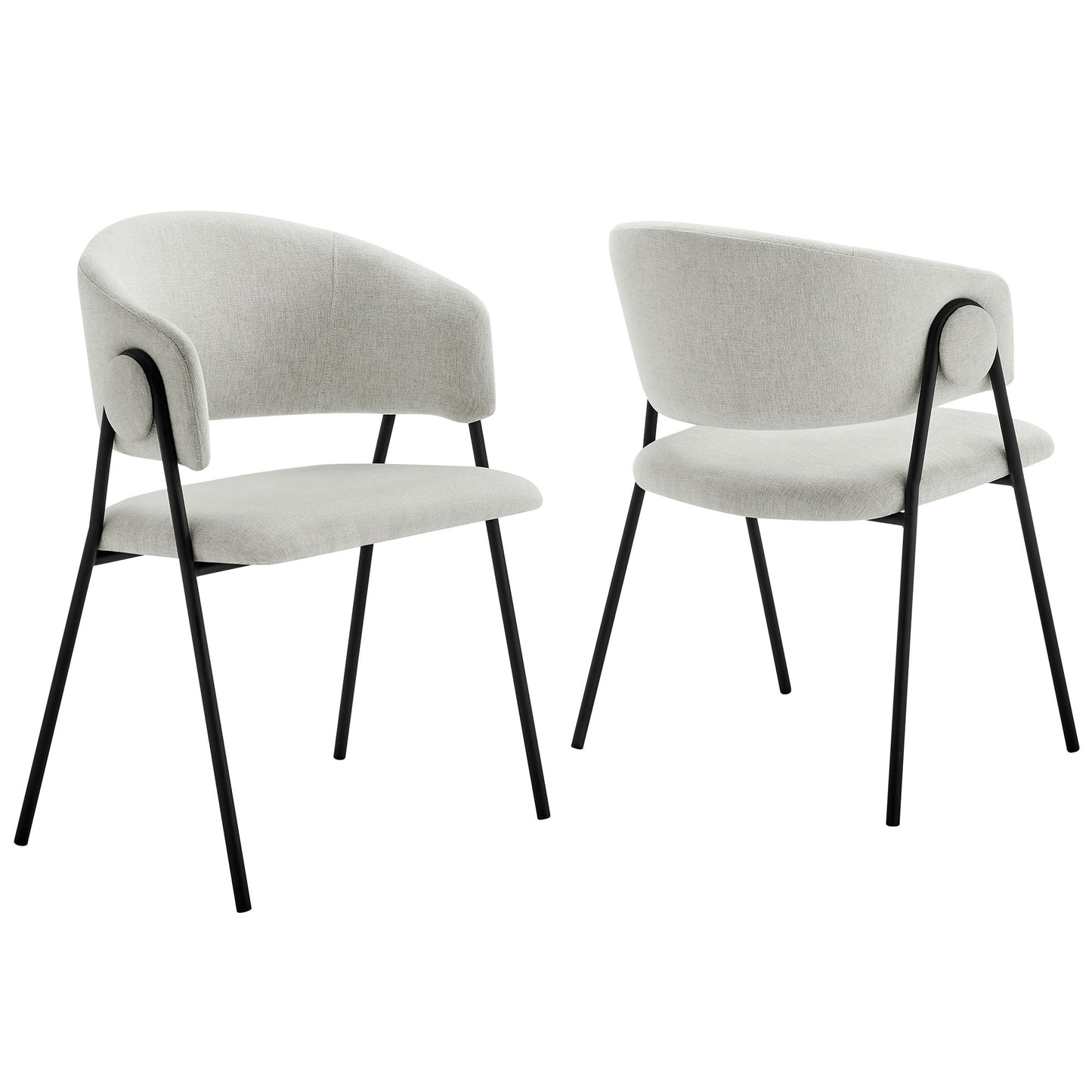 Nella Upholstered Dining Chairs Set of 2 by Modway - Chenille & Performance Velvet