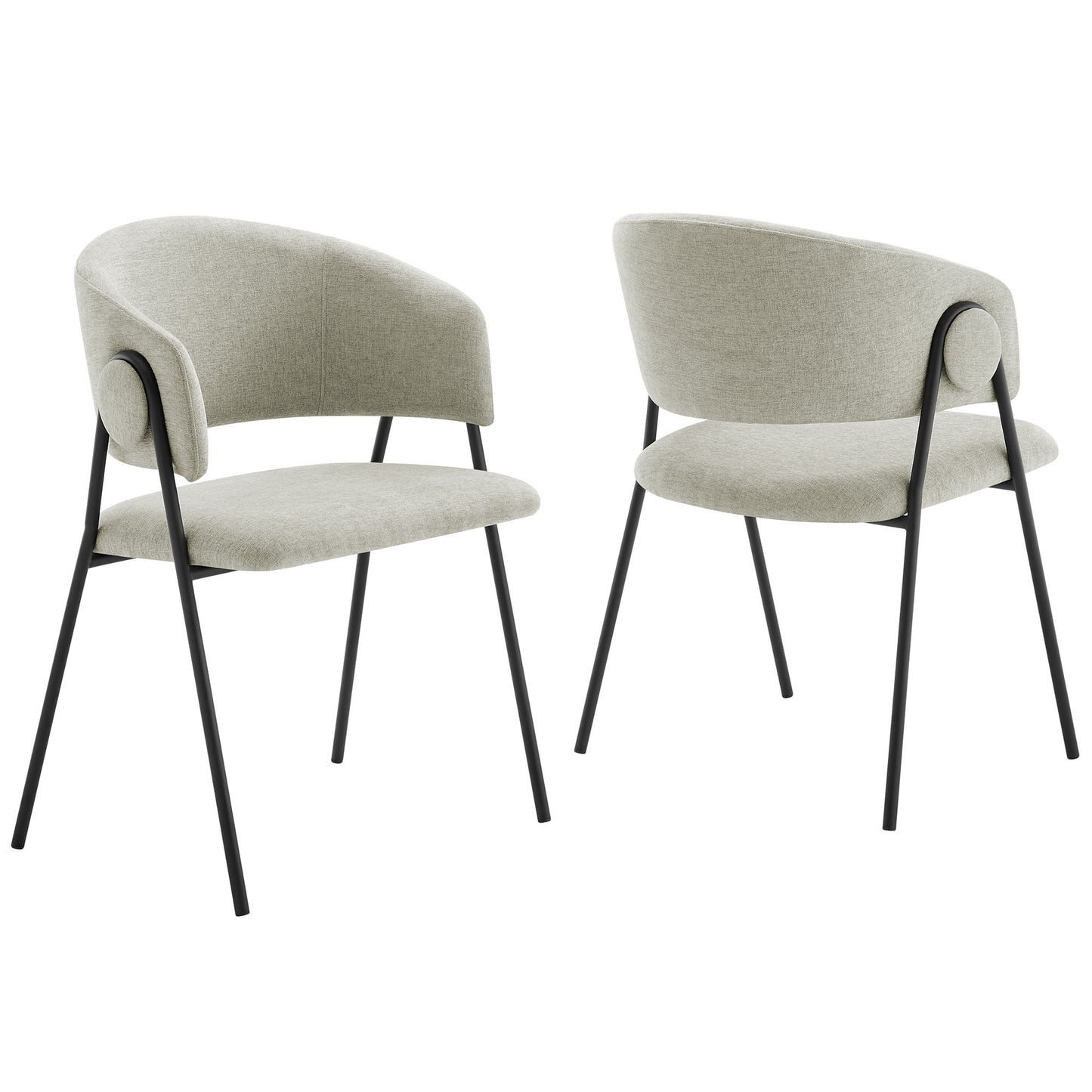 Nella Upholstered Dining Chairs Set of 2 by Modway - Chenille & Performance Velvet